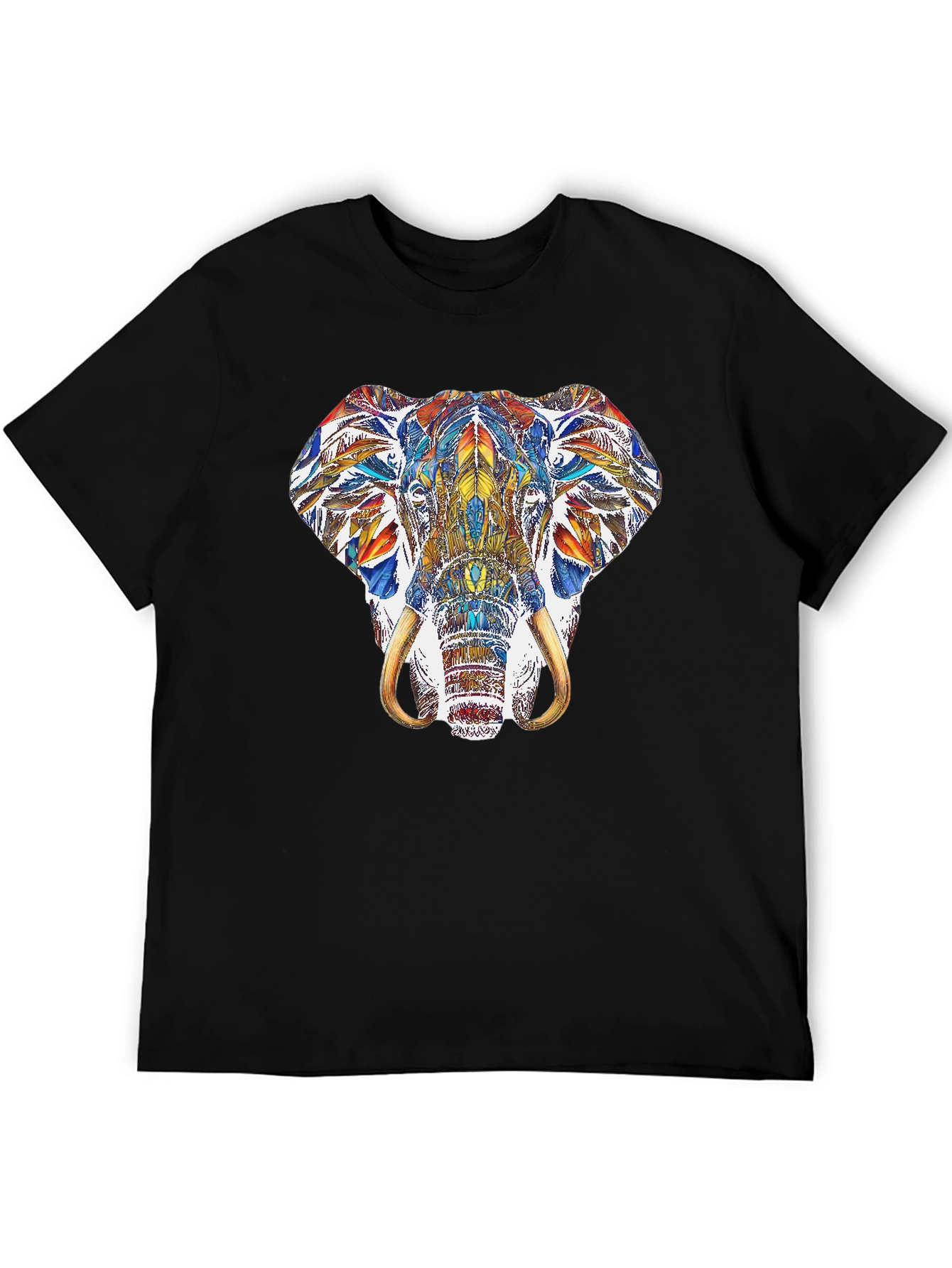 Elephant Graphic Print Crew Neck T-Shirt