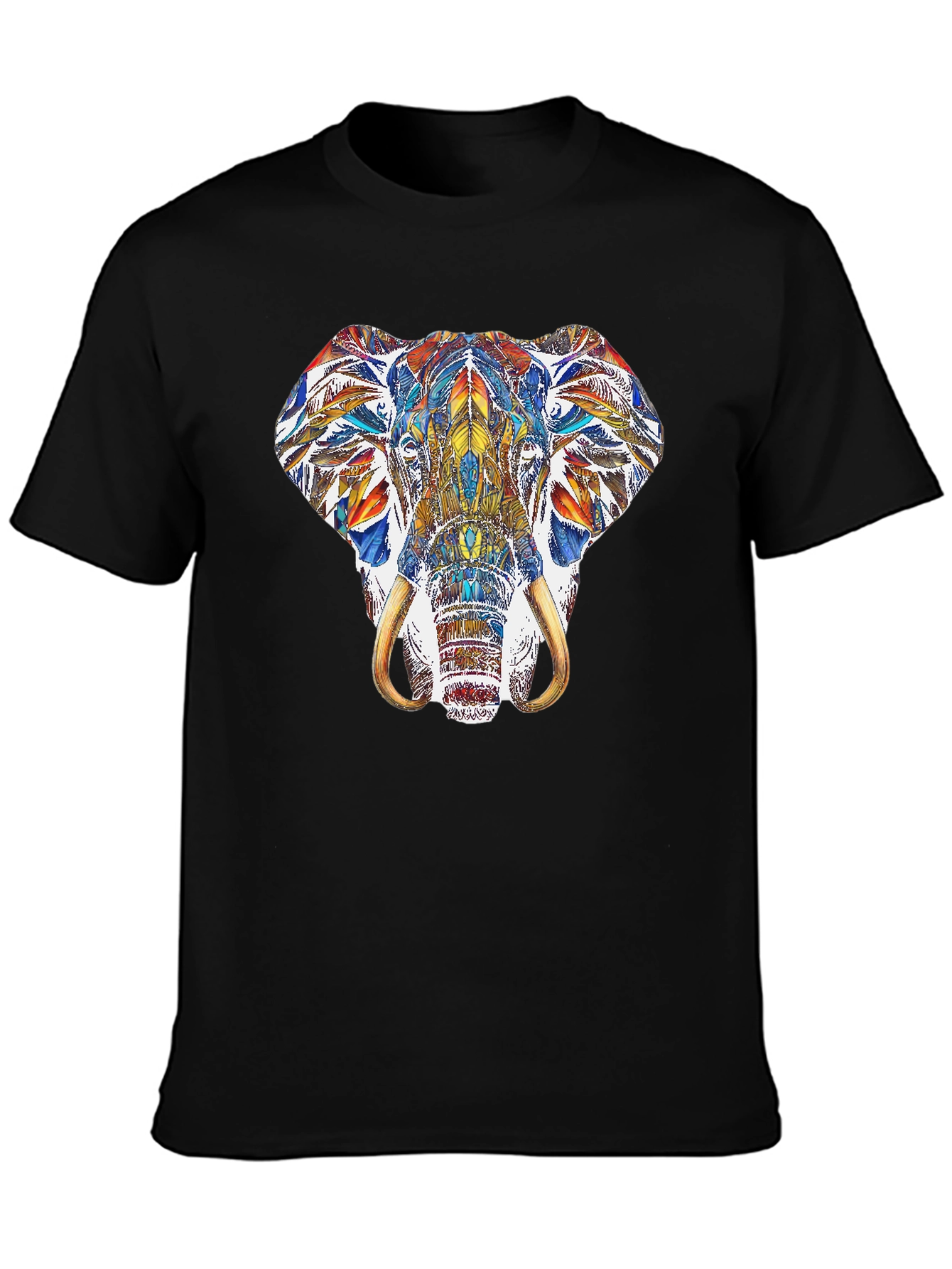 Elephant Graphic Print Crew Neck T-Shirt