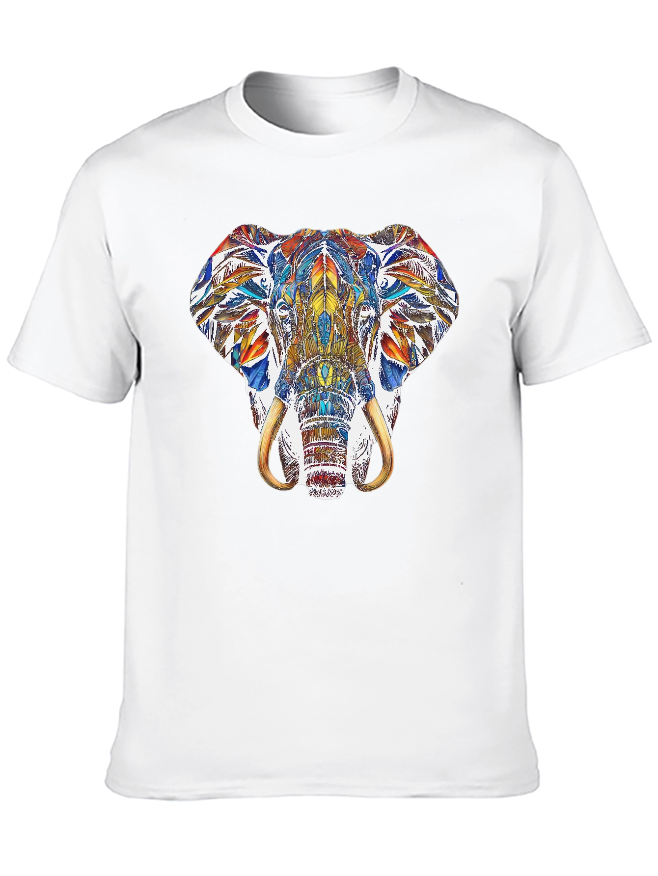 Elephant Graphic Print Crew Neck T-Shirt