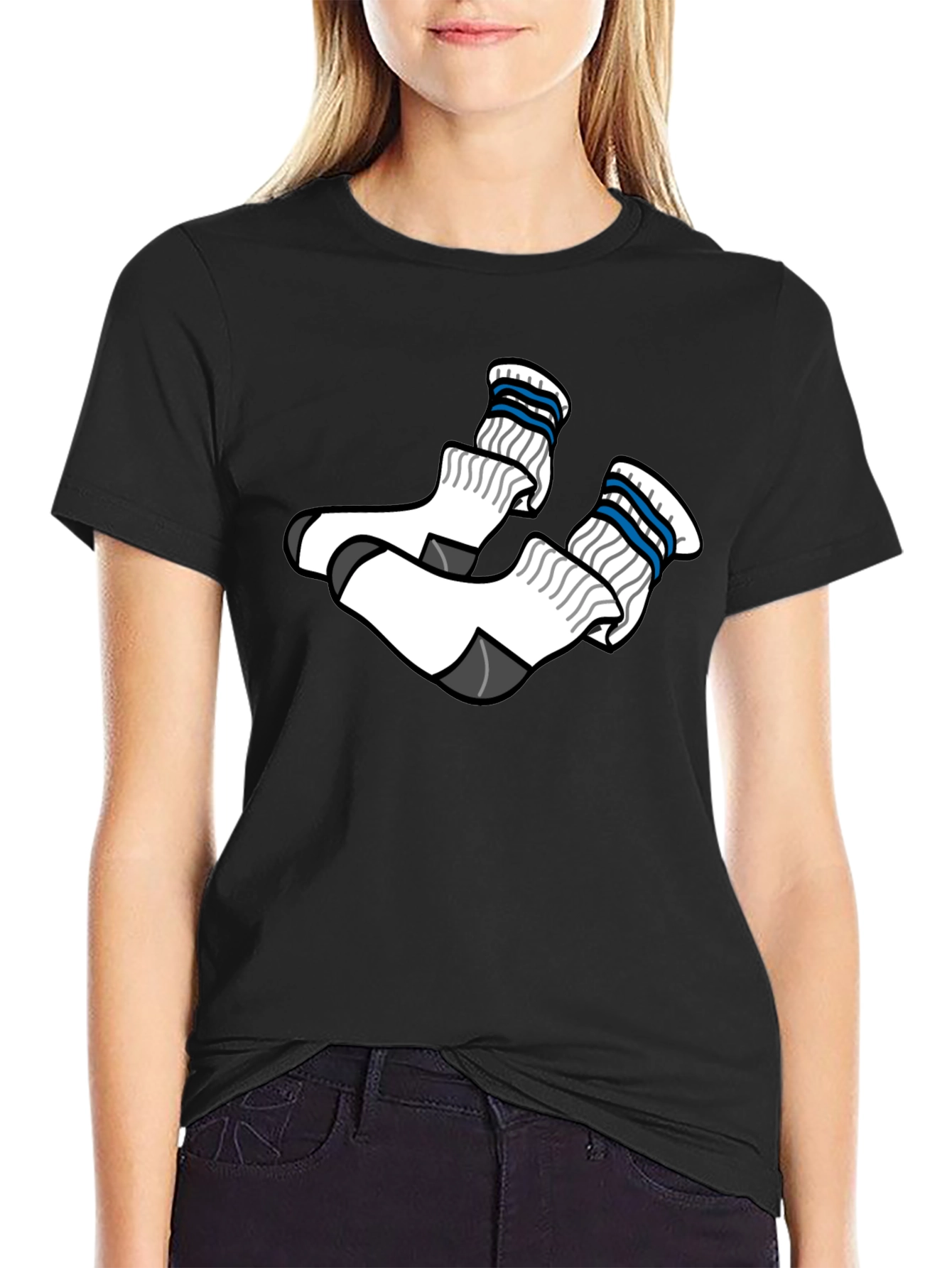 Novelty Socks Graphic T-Shirt - Casual Wear