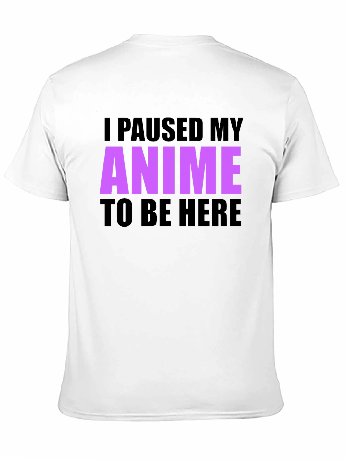 Anime Paused Graphic T-Shirt - Casual Crew Neck Tee