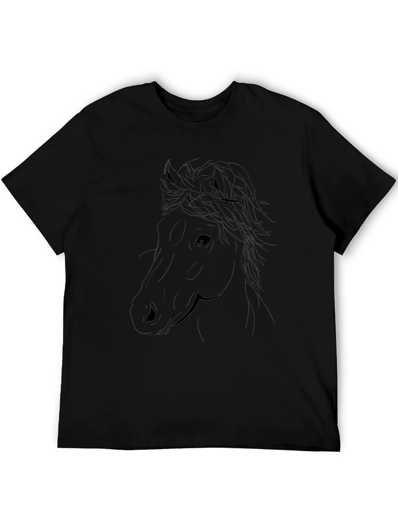 Black Horse Graphic Tee - Modern Style