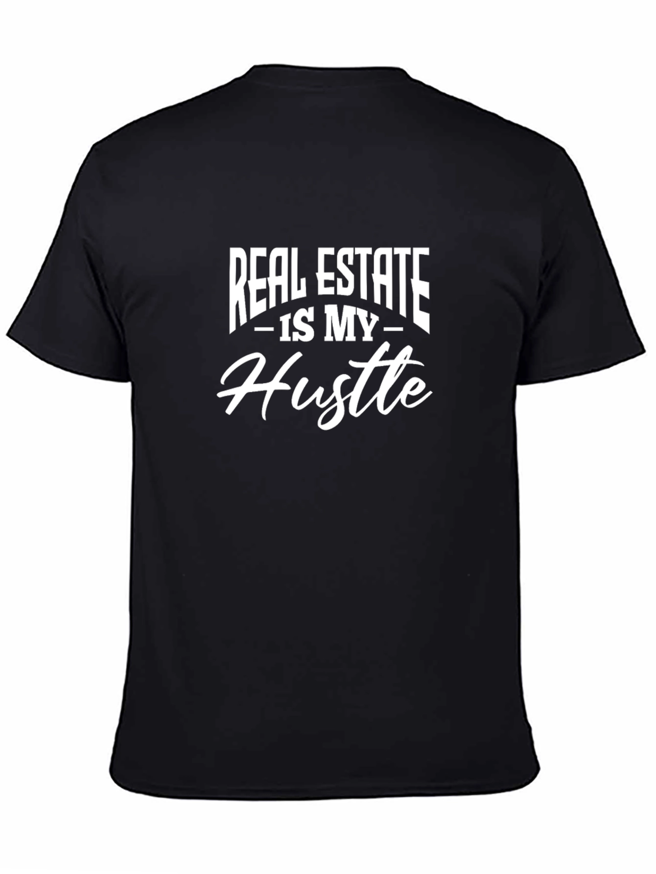 Real Estate Hustle Graphic Tee - Black Cotton Shirt