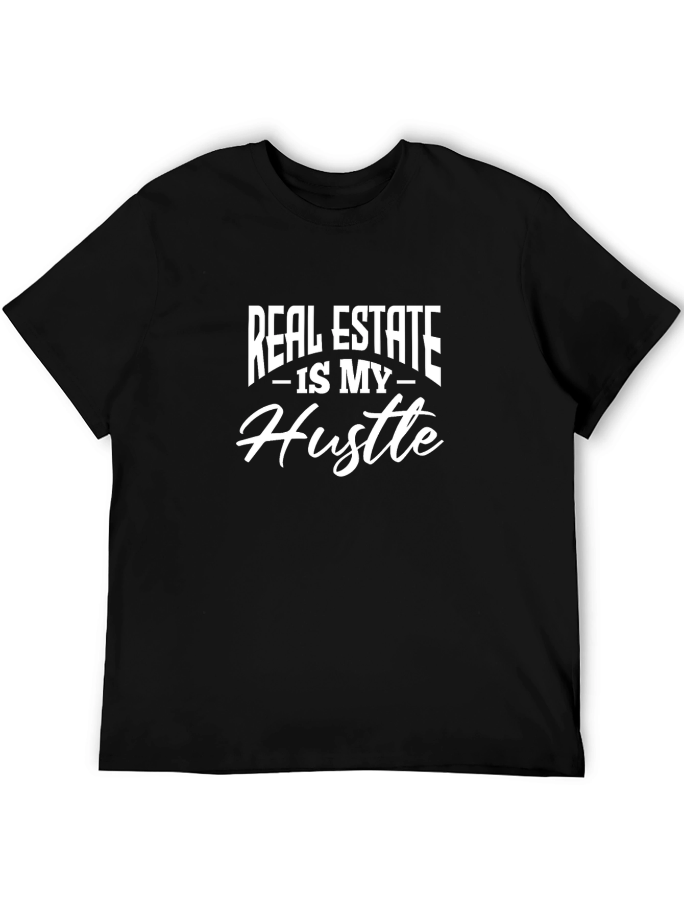 Real Estate Hustle Graphic Tee - Black Cotton Shirt