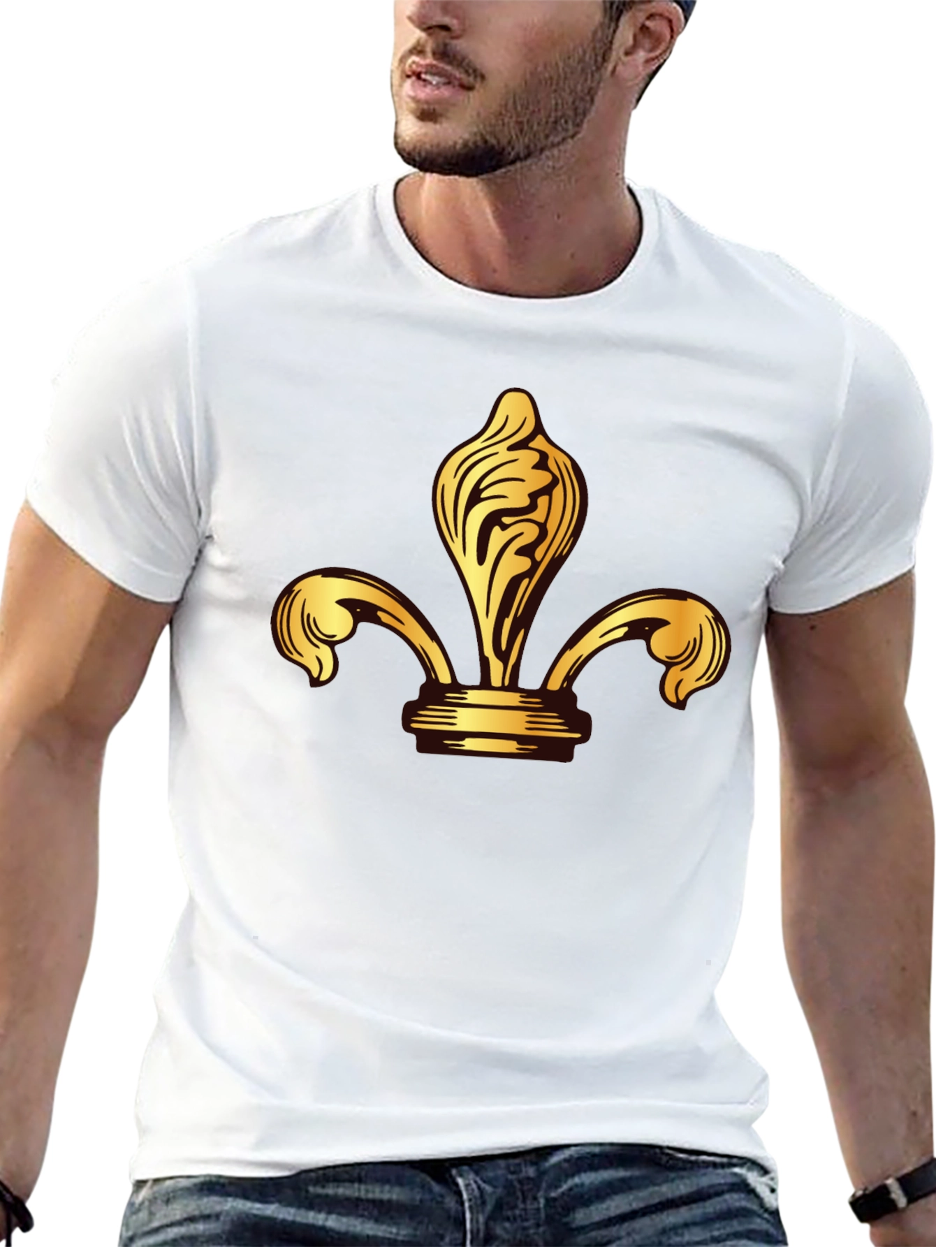 Golden Fleur-de-lis Black T-Shirt
