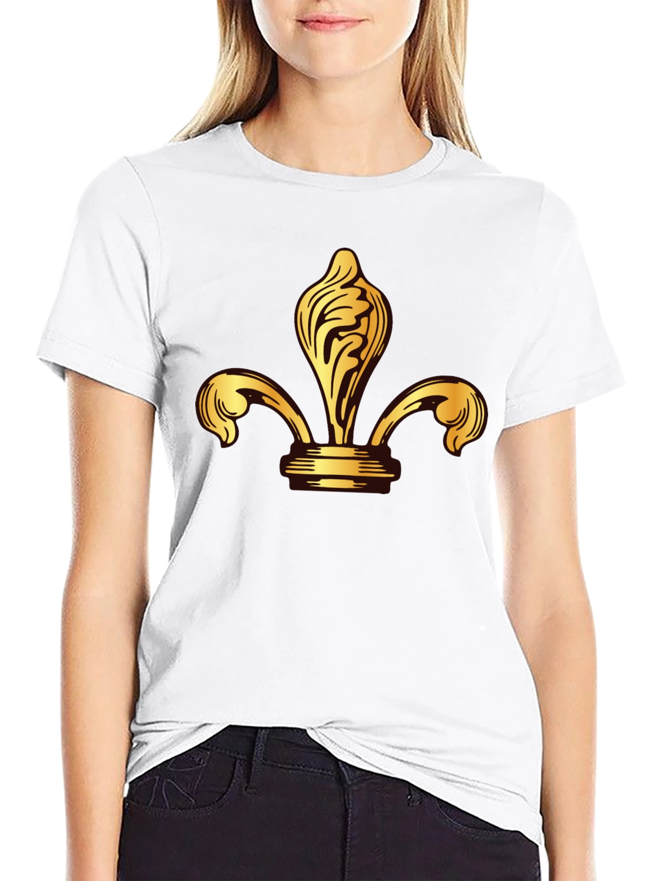 Golden Fleur-de-lis Black T-Shirt