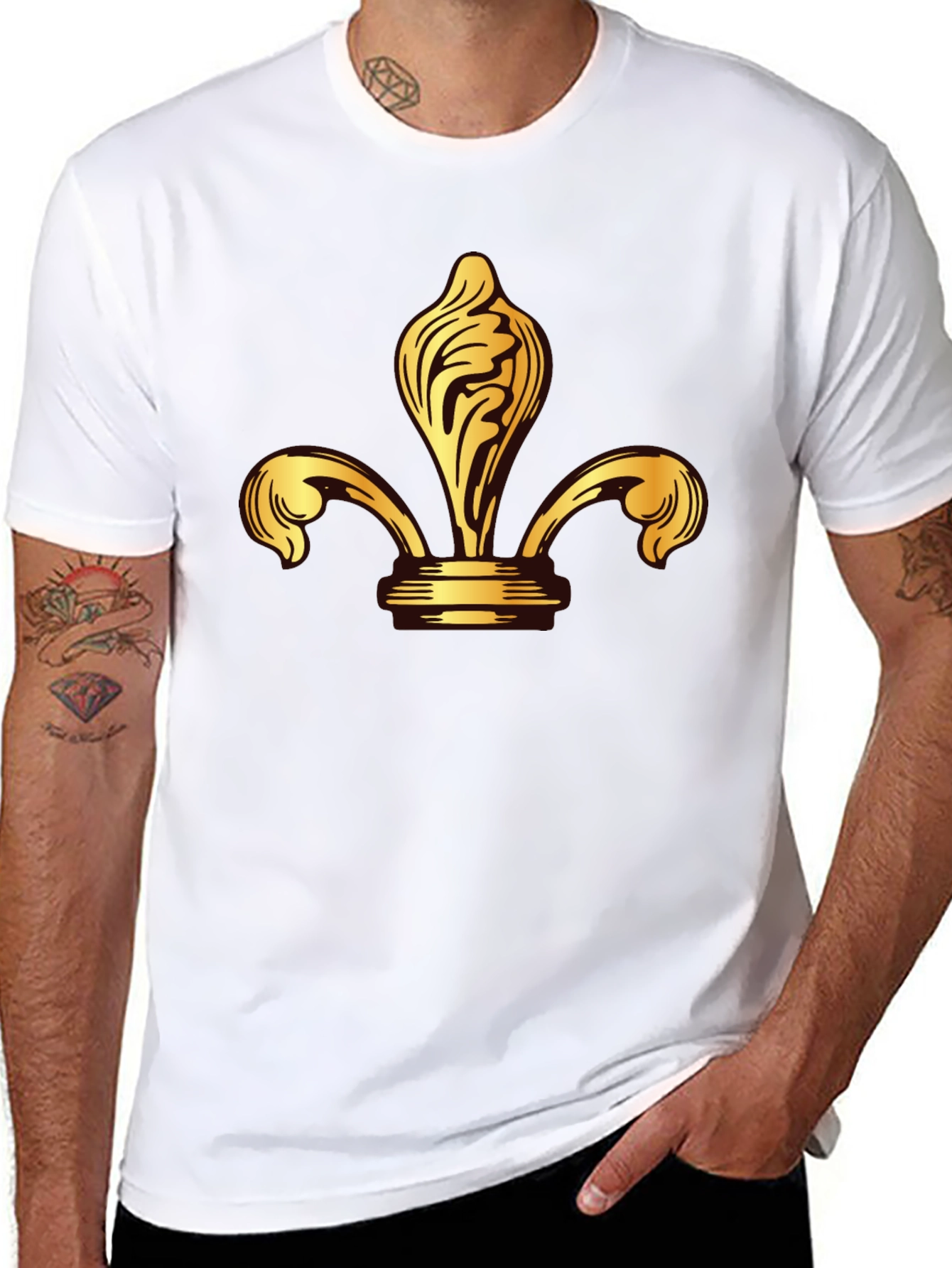 Golden Fleur-de-lis Black T-Shirt