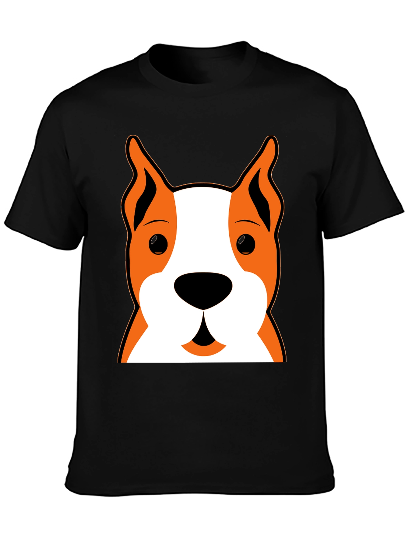 Dog Face Graphic Black T-Shirt