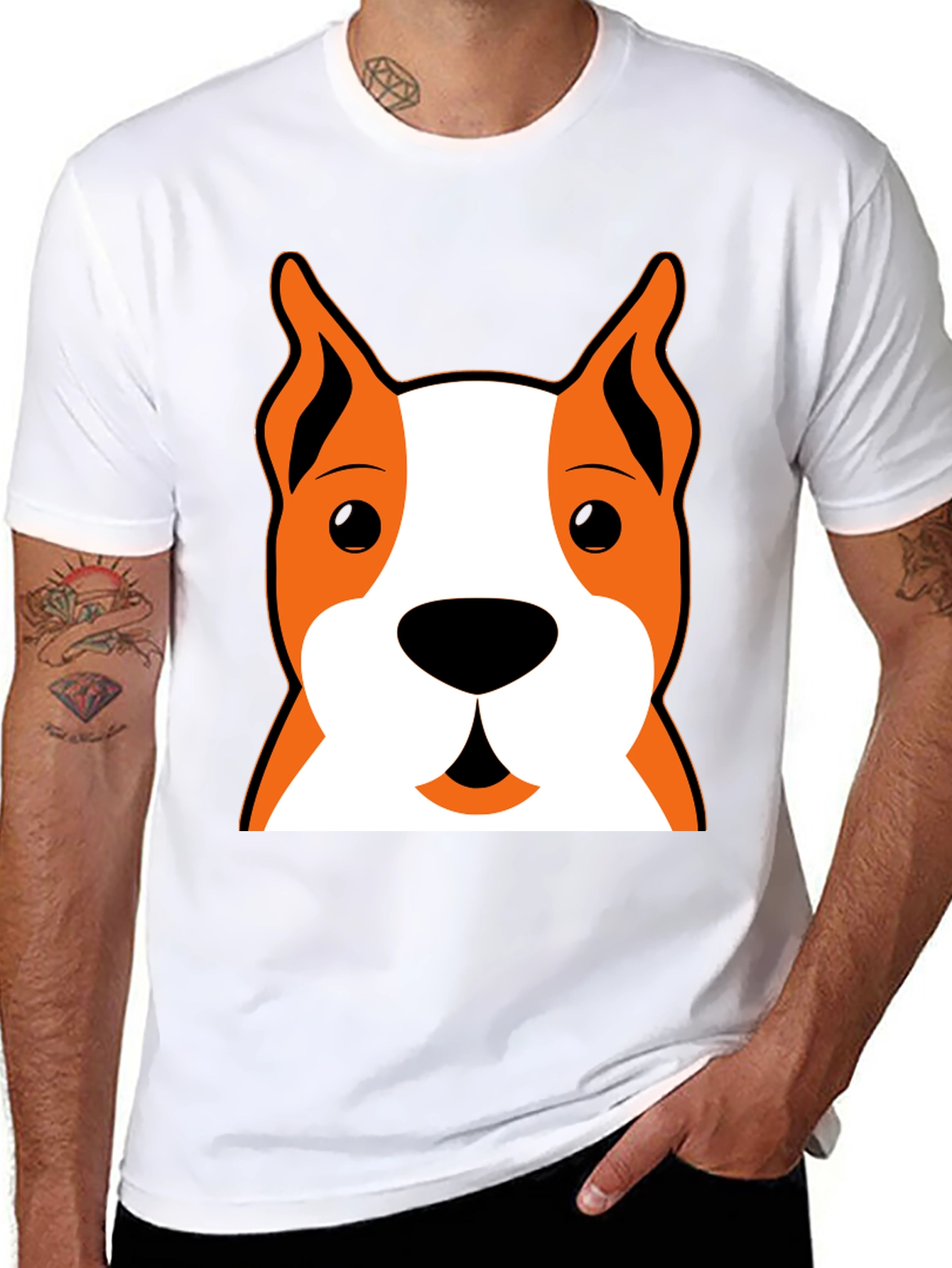 Dog Face Graphic Black T-Shirt