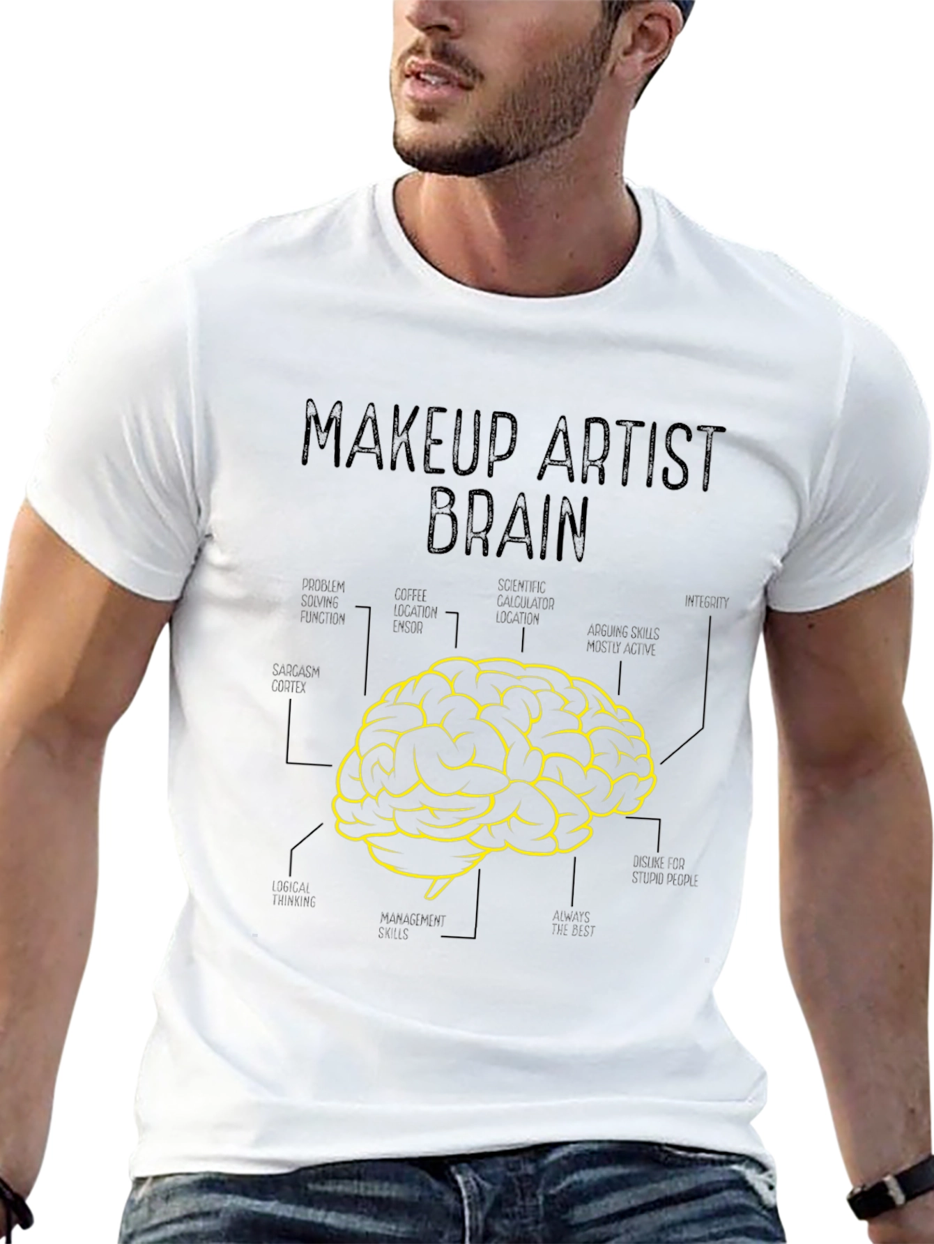 Makeup Artist Brain T-Shirt - Creative Graphic Tee