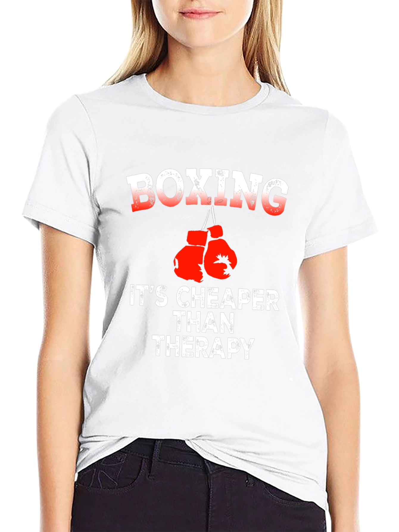 Boxing is Cheaper Than Therapy Graphic T-Shirt