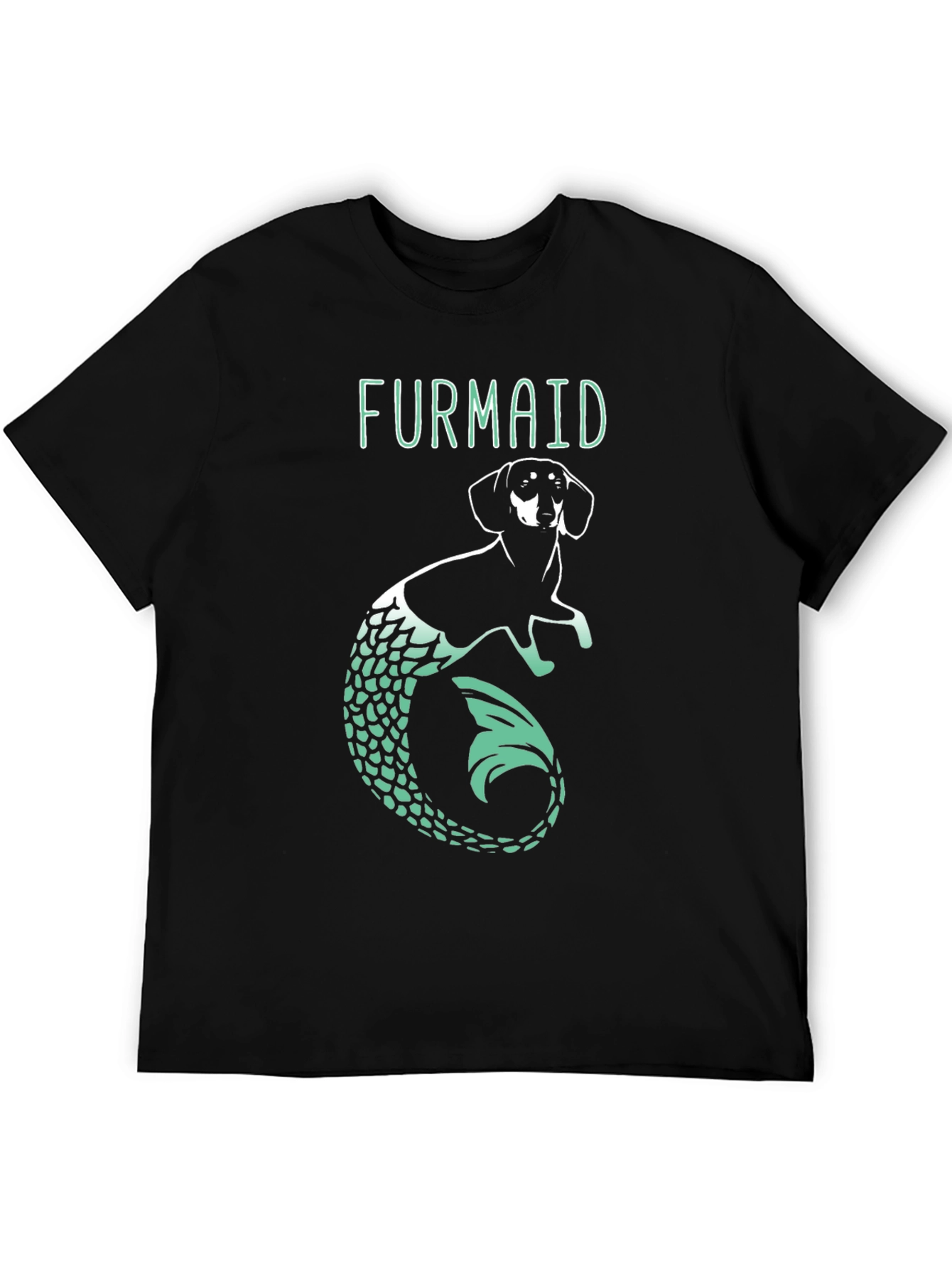 Furmaid Dog Mermaid Graphic Tee - Black