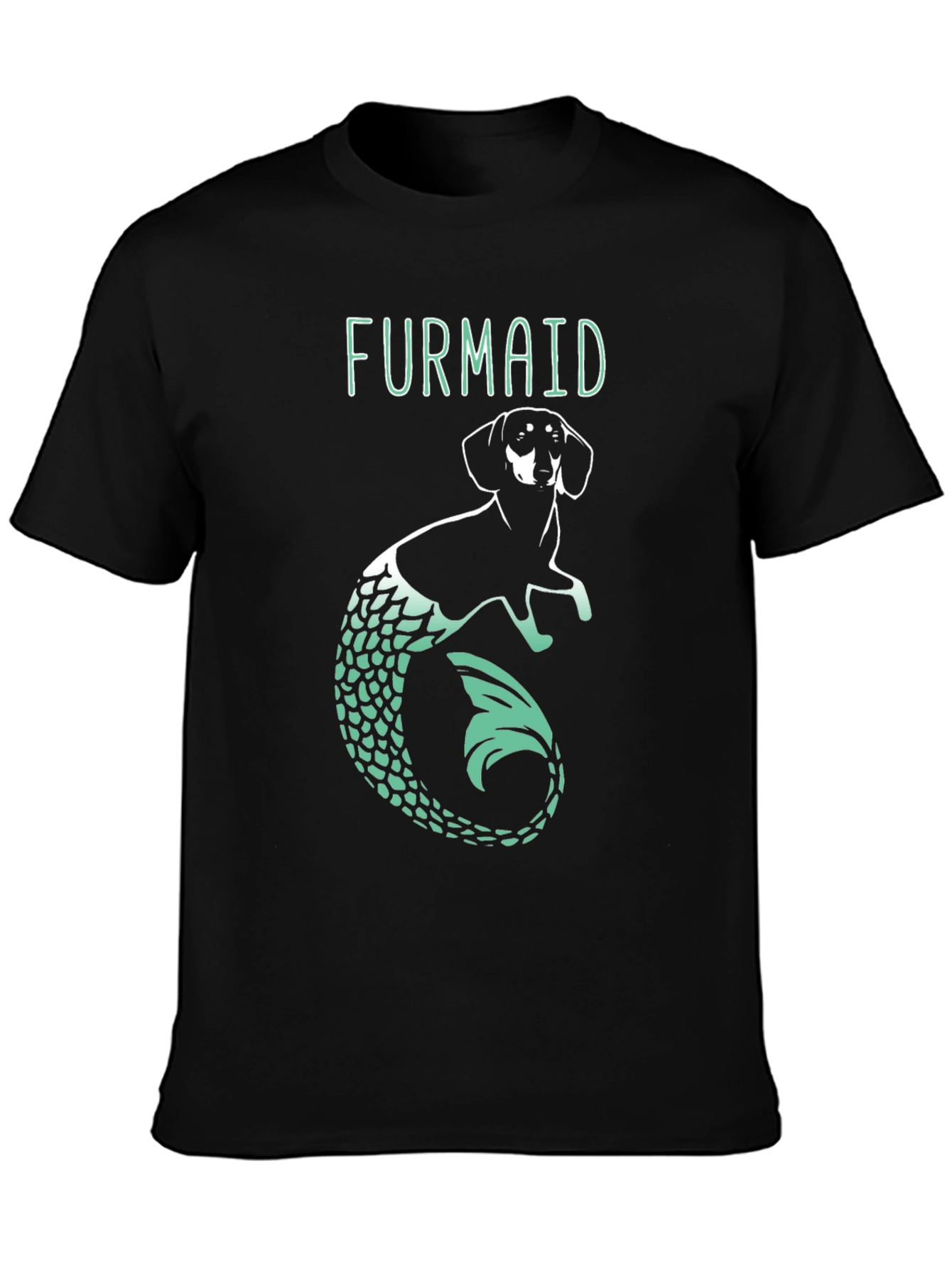 Furmaid Dog Mermaid Graphic Tee - Black