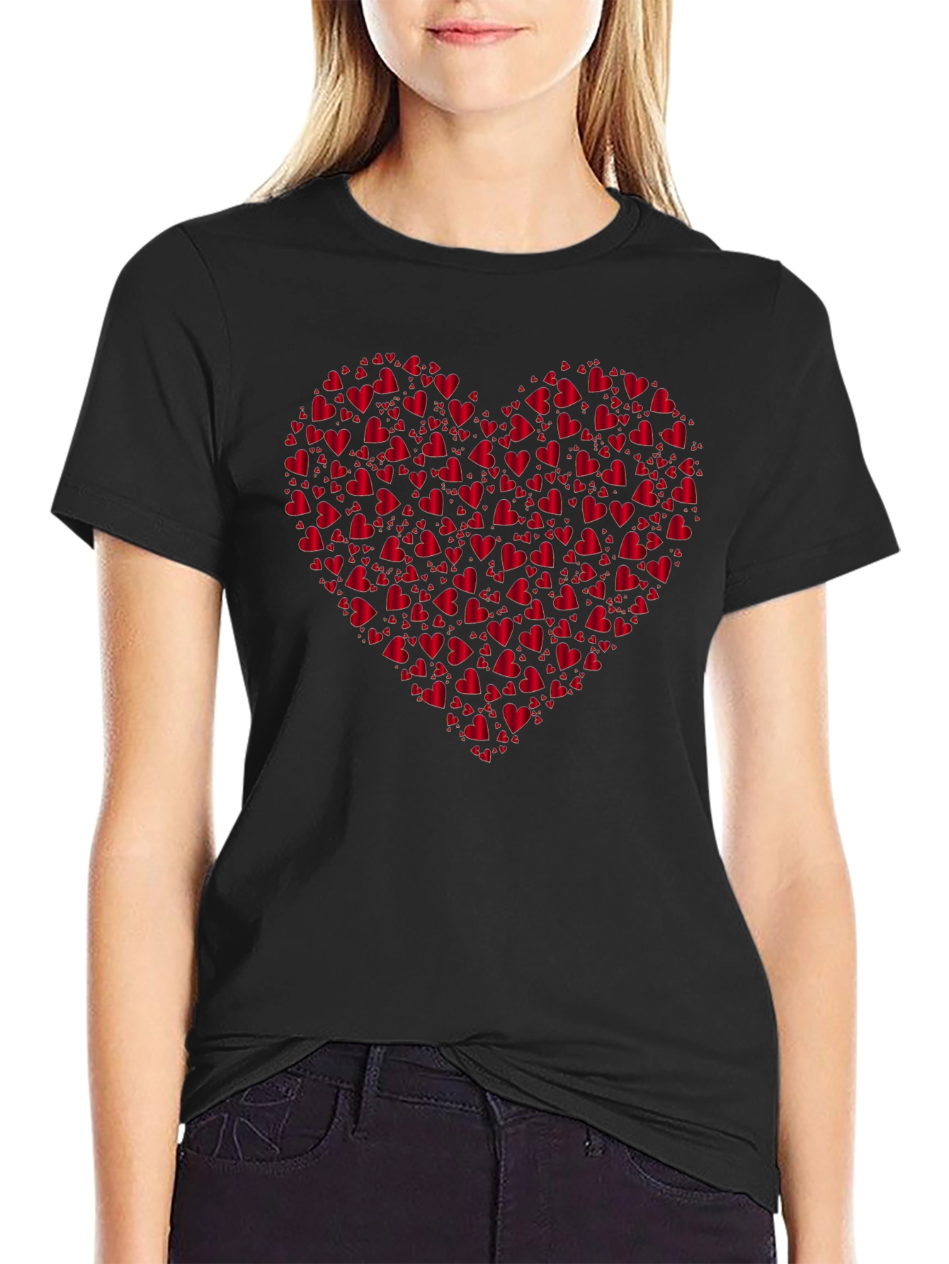 Heart of Hearts Black Graphic Tee