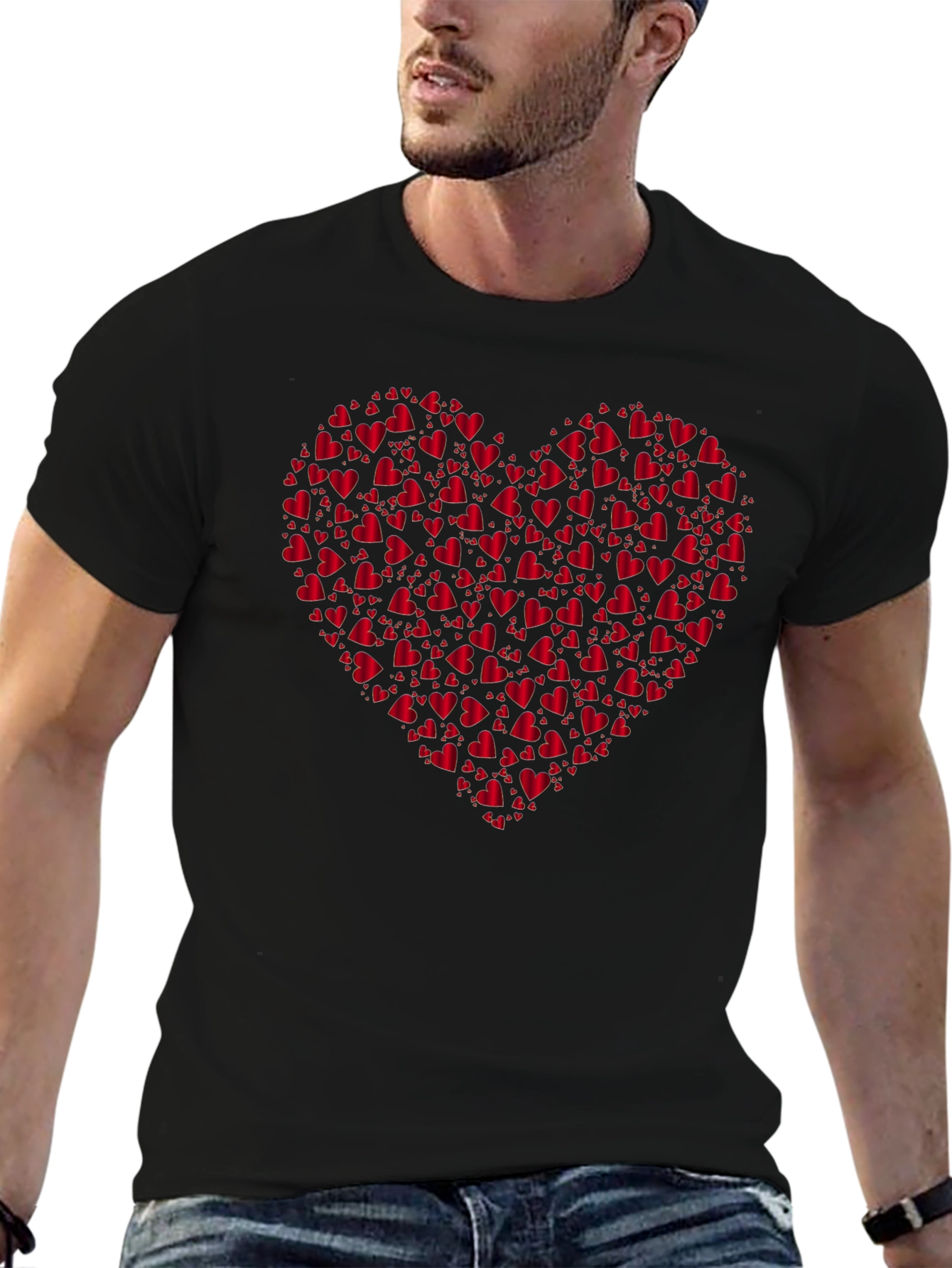 Heart of Hearts Black Graphic Tee