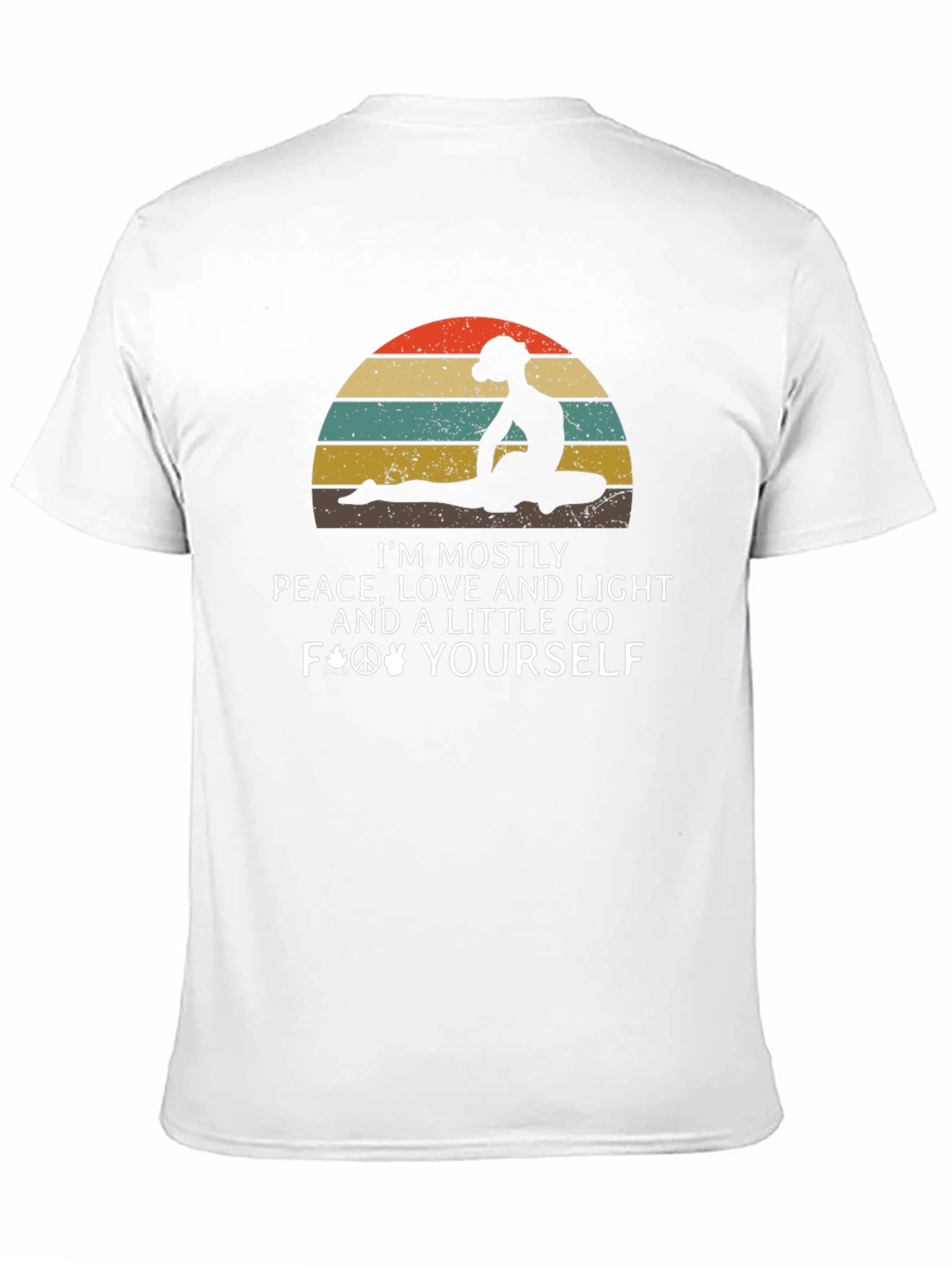 Peace Love Yoga Black Graphic T-Shirt