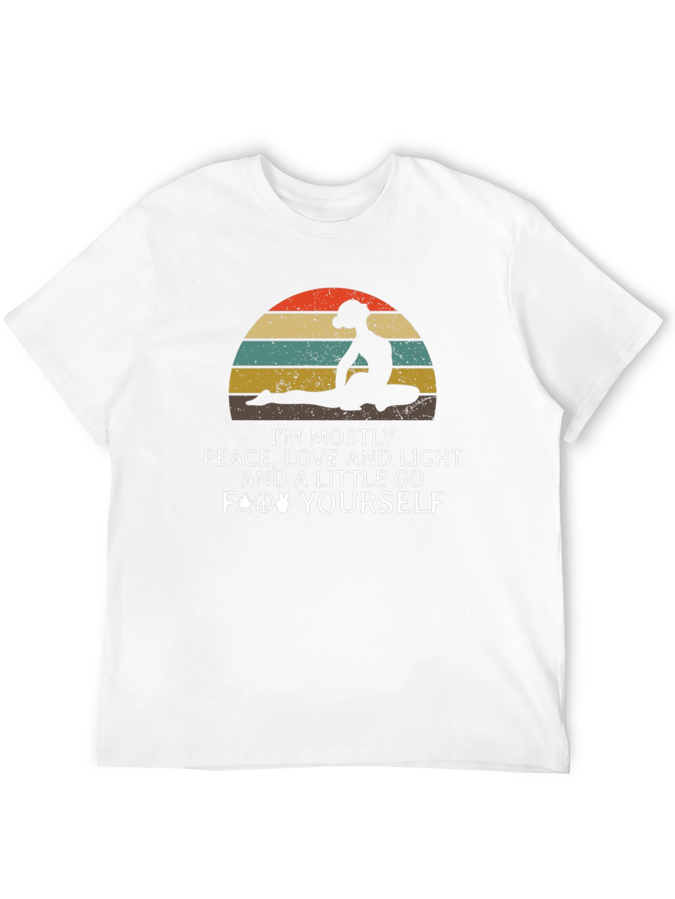 Peace Love Yoga Black Graphic T-Shirt