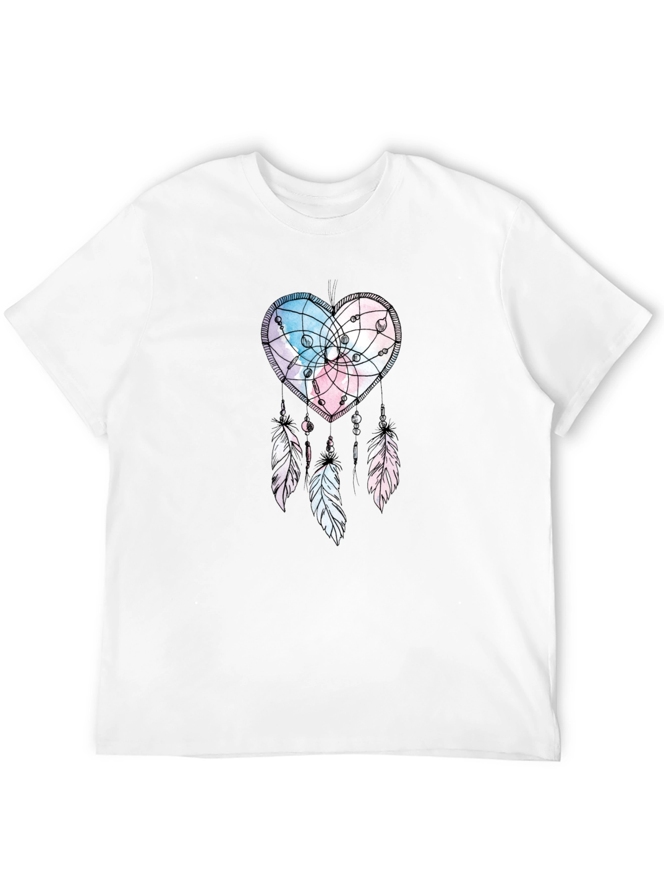 Heart Dreamcatcher Graphic Print T-Shirt - Stylish Tee