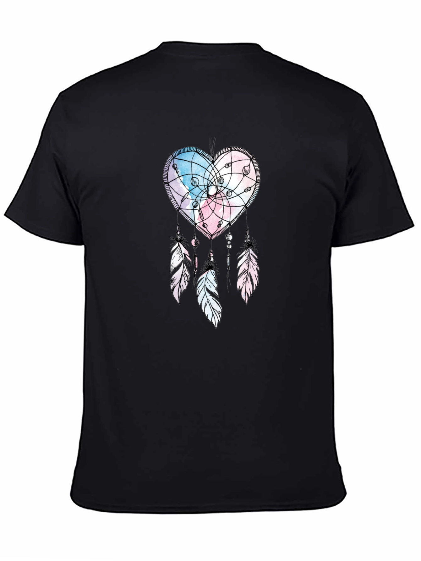 Heart Dreamcatcher Graphic Print T-Shirt - Stylish Tee