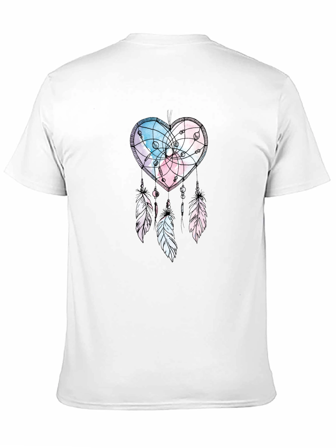 Heart Dreamcatcher Graphic Print T-Shirt - Stylish Tee