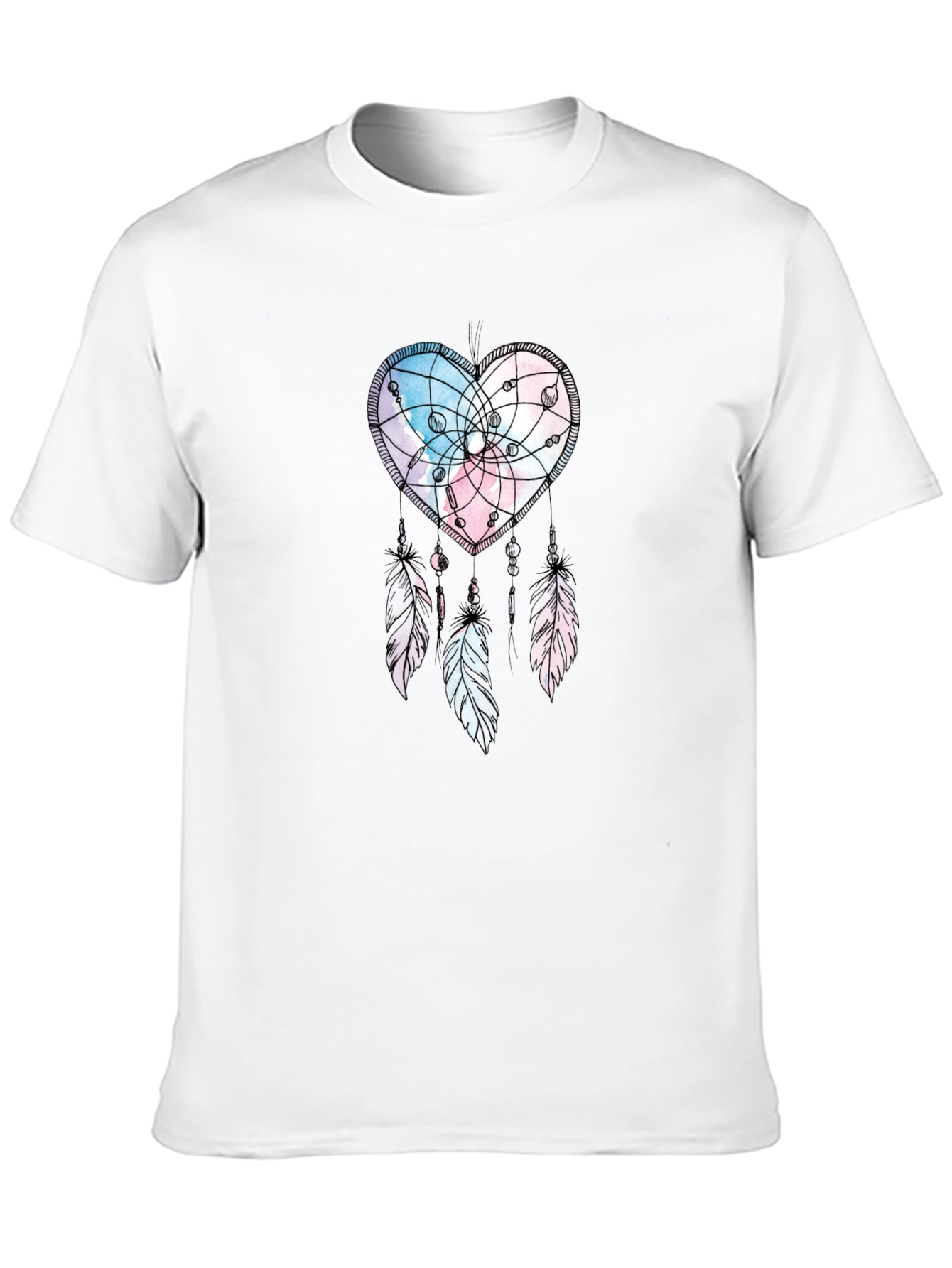 Heart Dreamcatcher Graphic Print T-Shirt - Stylish Tee