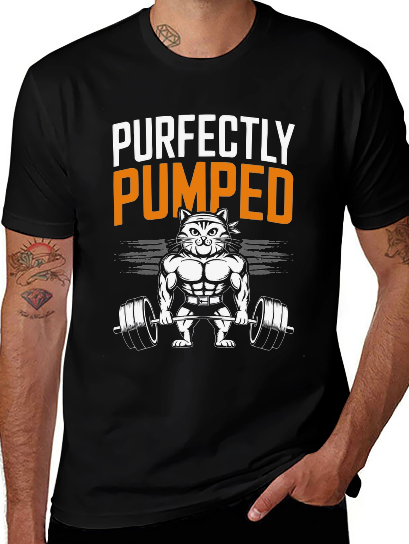 Purrfectly Pumped Cat Gym T-Shirt