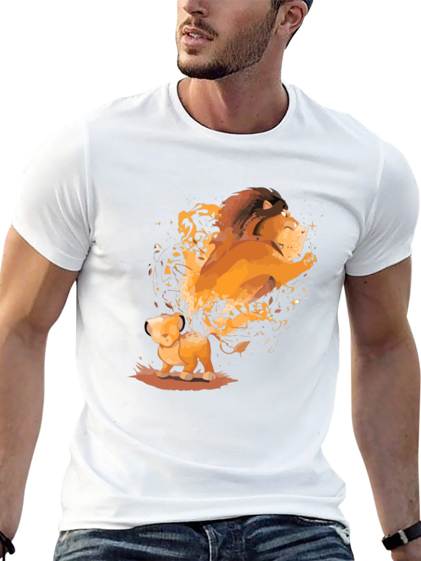 The Lion King Black T-Shirt - Simba and Mufasa