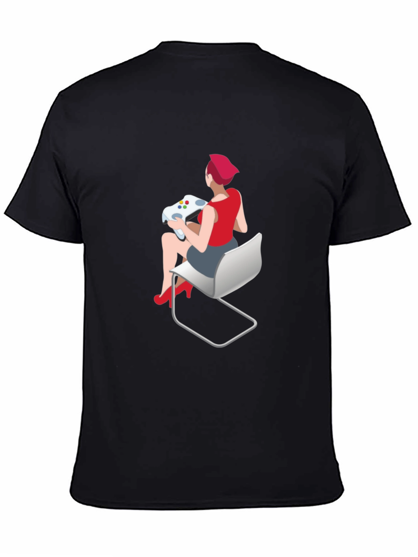 Gamer Girl Graphic Tee - Black Cotton T-Shirt