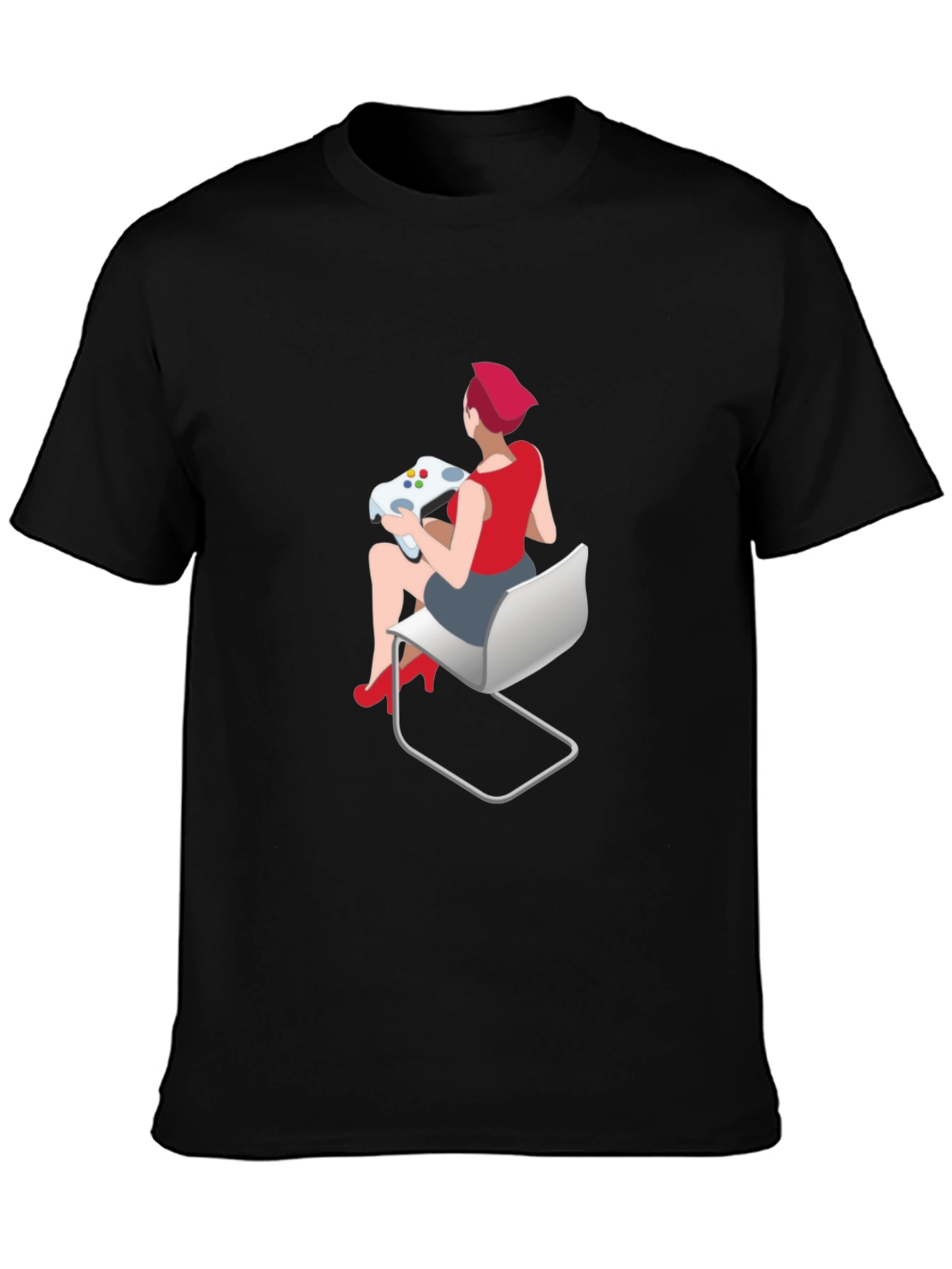 Gamer Girl Graphic Tee - Black Cotton T-Shirt