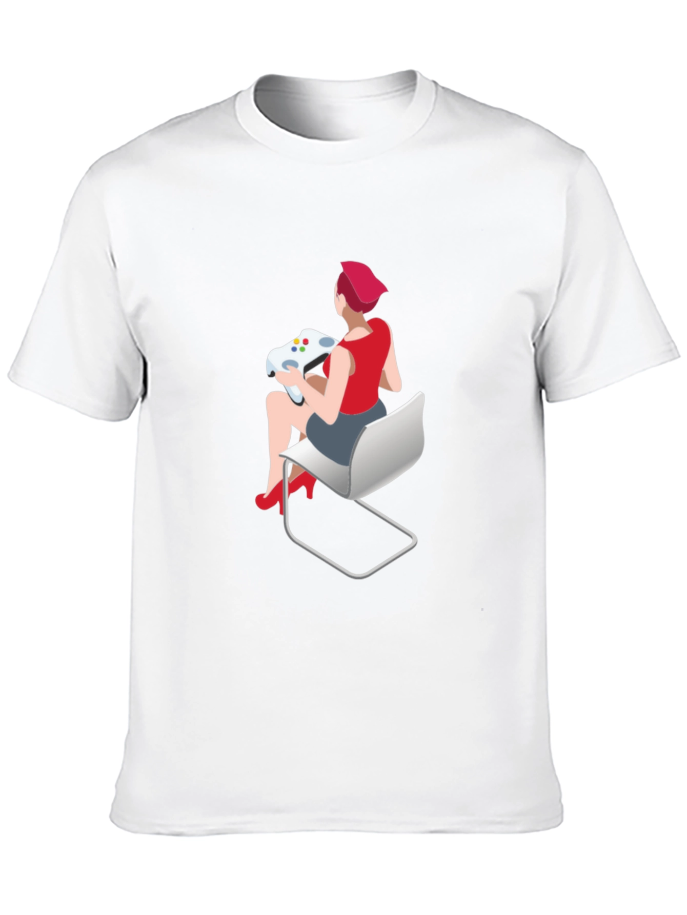 Gamer Girl Graphic Tee - Black Cotton T-Shirt