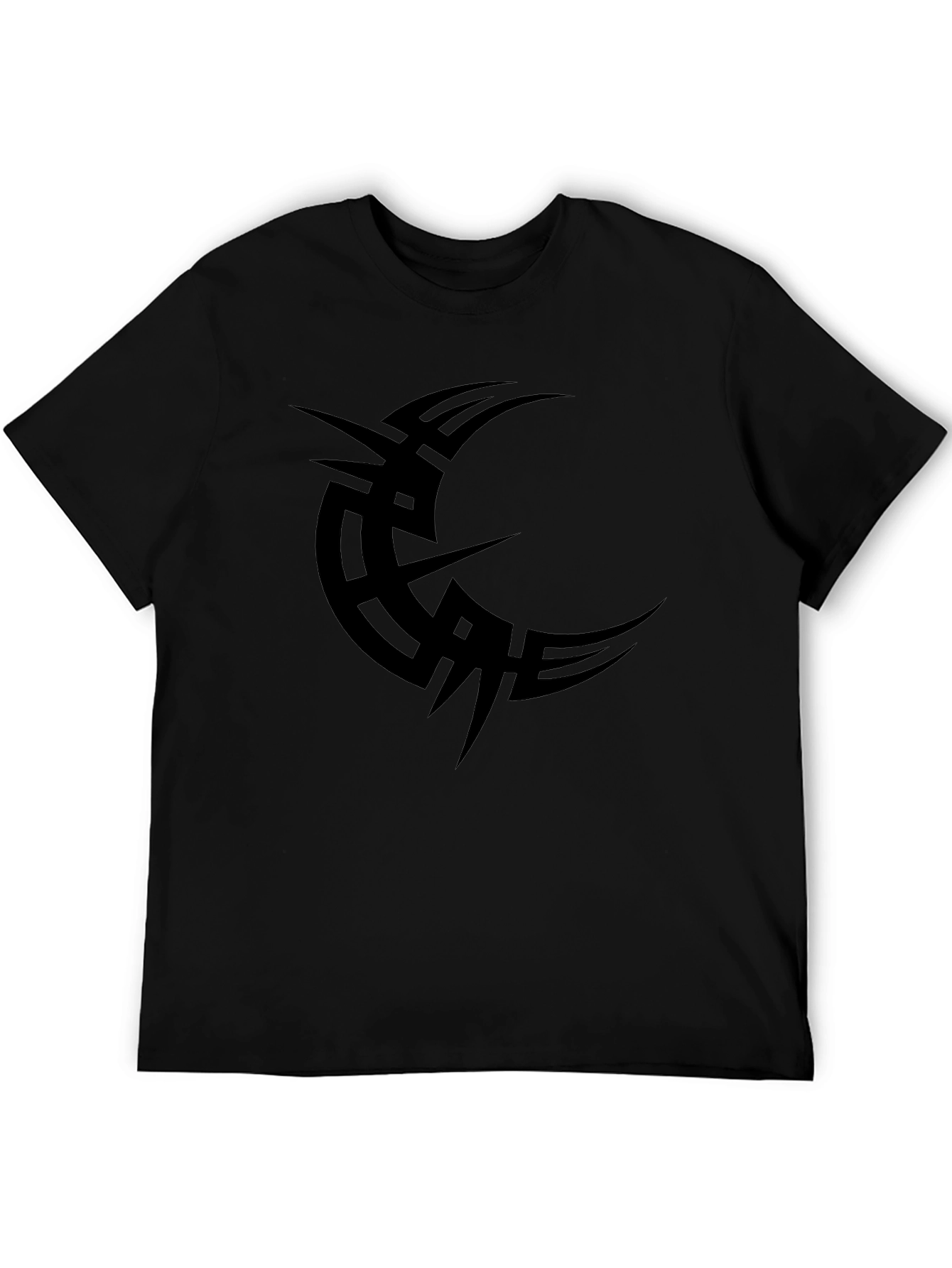 Tribal Crescent Moon Black T-Shirt