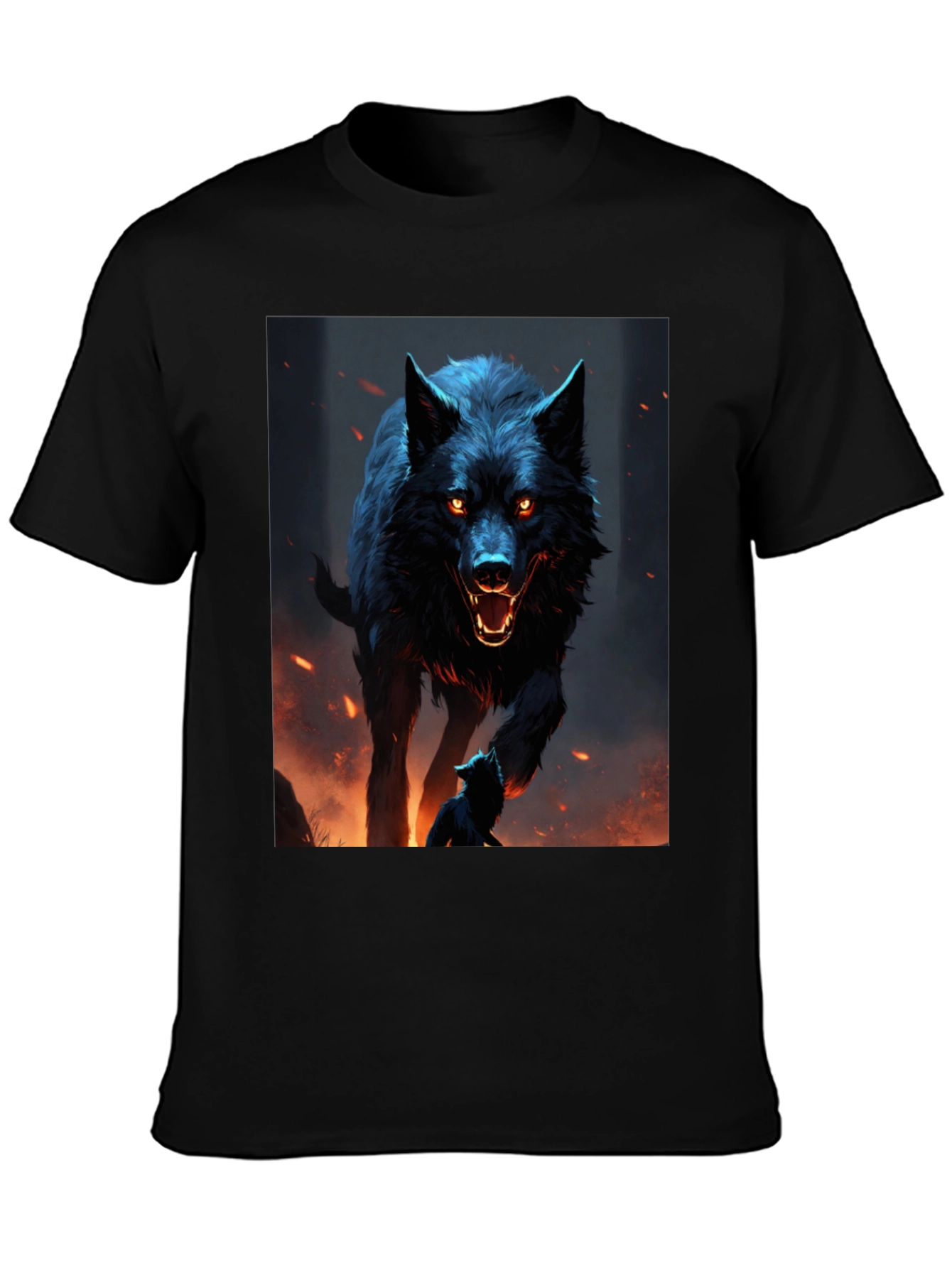 Wolf Graphic Black T-Shirt - Mens Fashion Tee