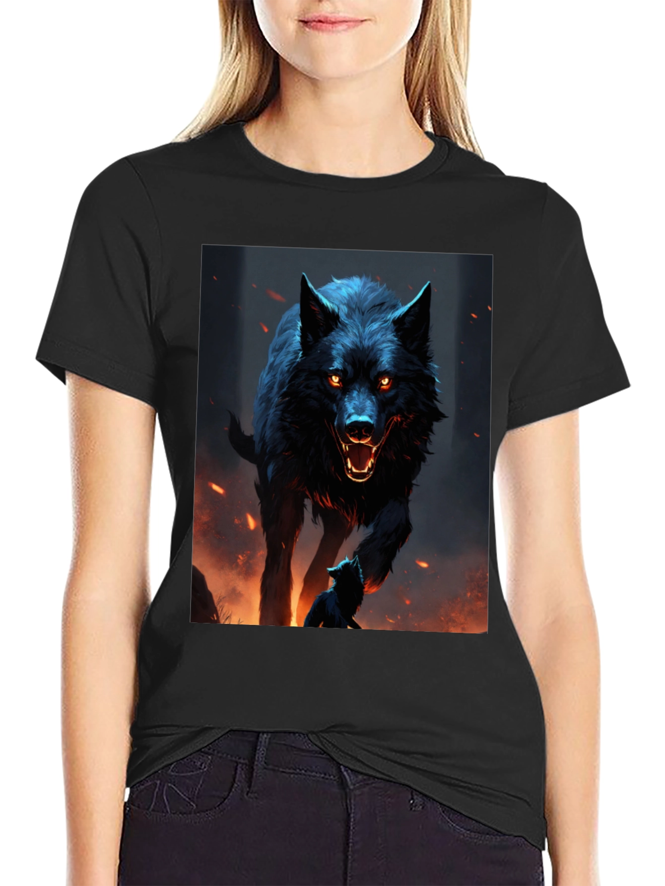 Wolf Graphic Black T-Shirt - Mens Fashion Tee