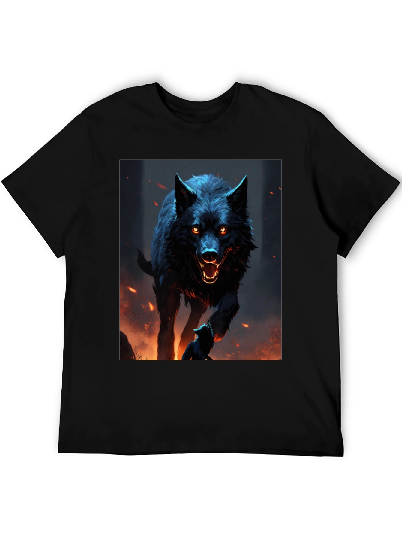 Wolf Graphic Black T-Shirt - Mens Fashion Tee