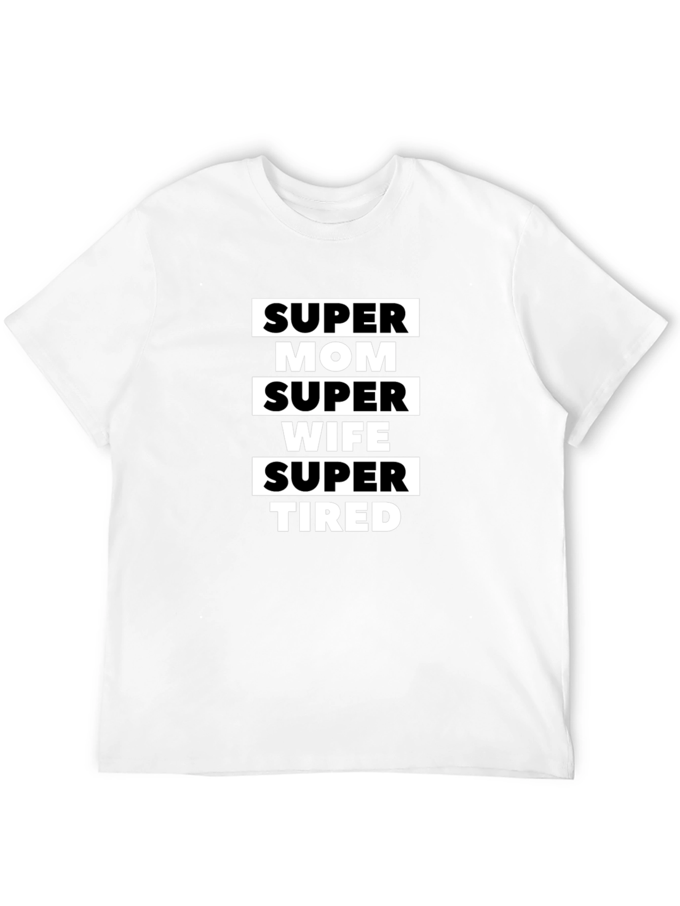 Super Mom Wife Tired Graphic Tee - Black