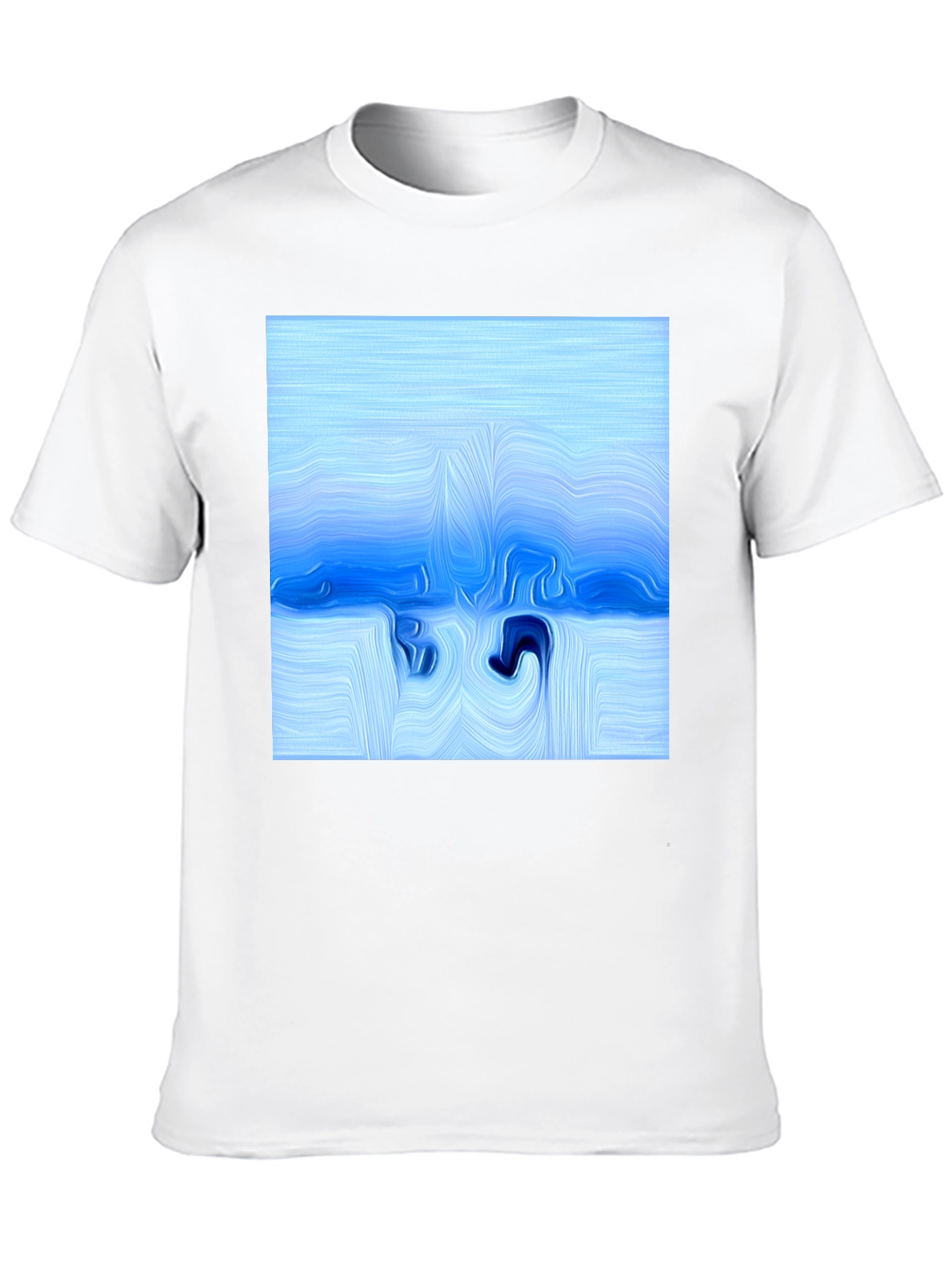 Abstract Blue Fluid Art T-Shirt