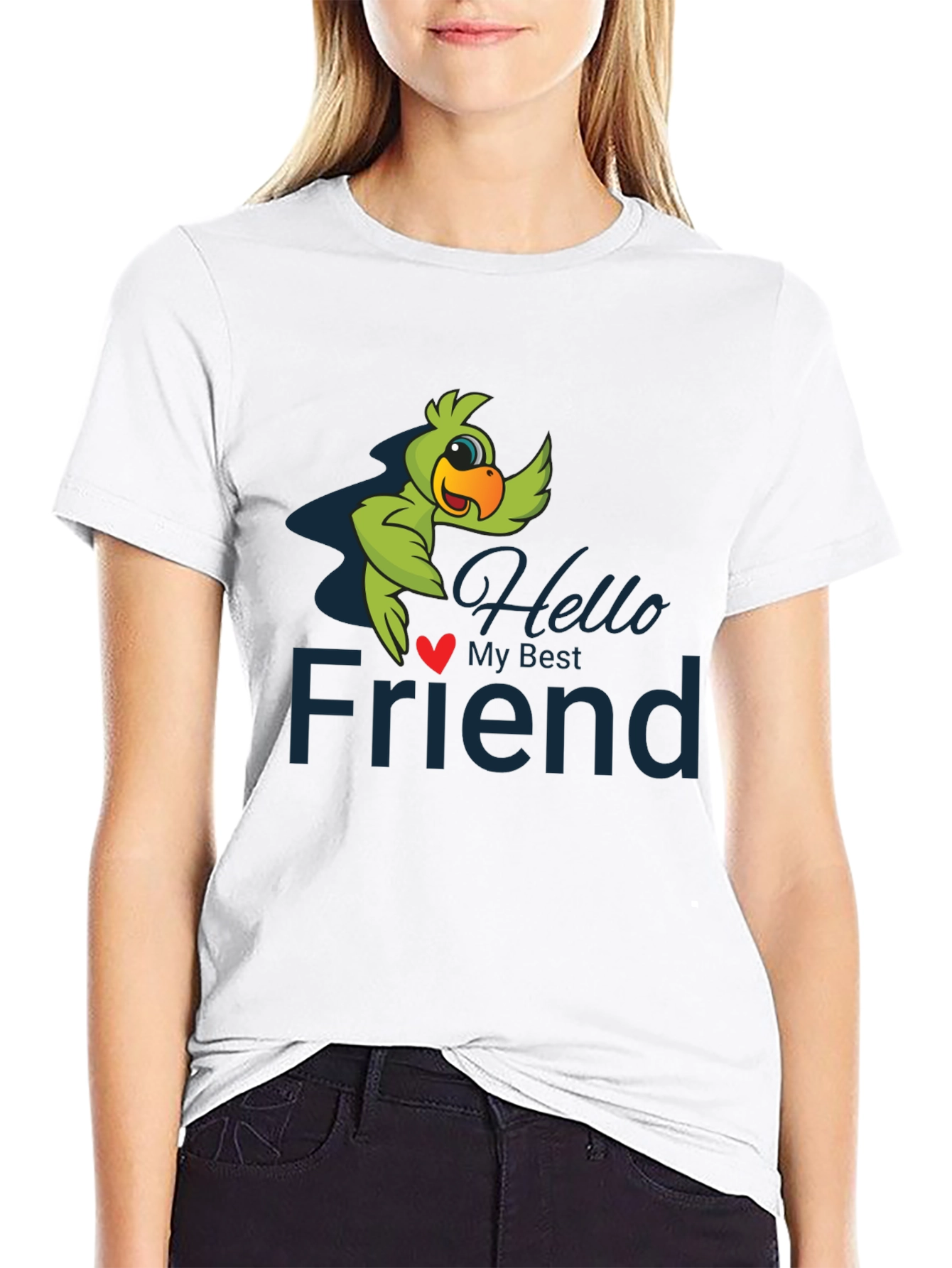 Hello My Best Friend T-Shirt Parrot Graphic Tee