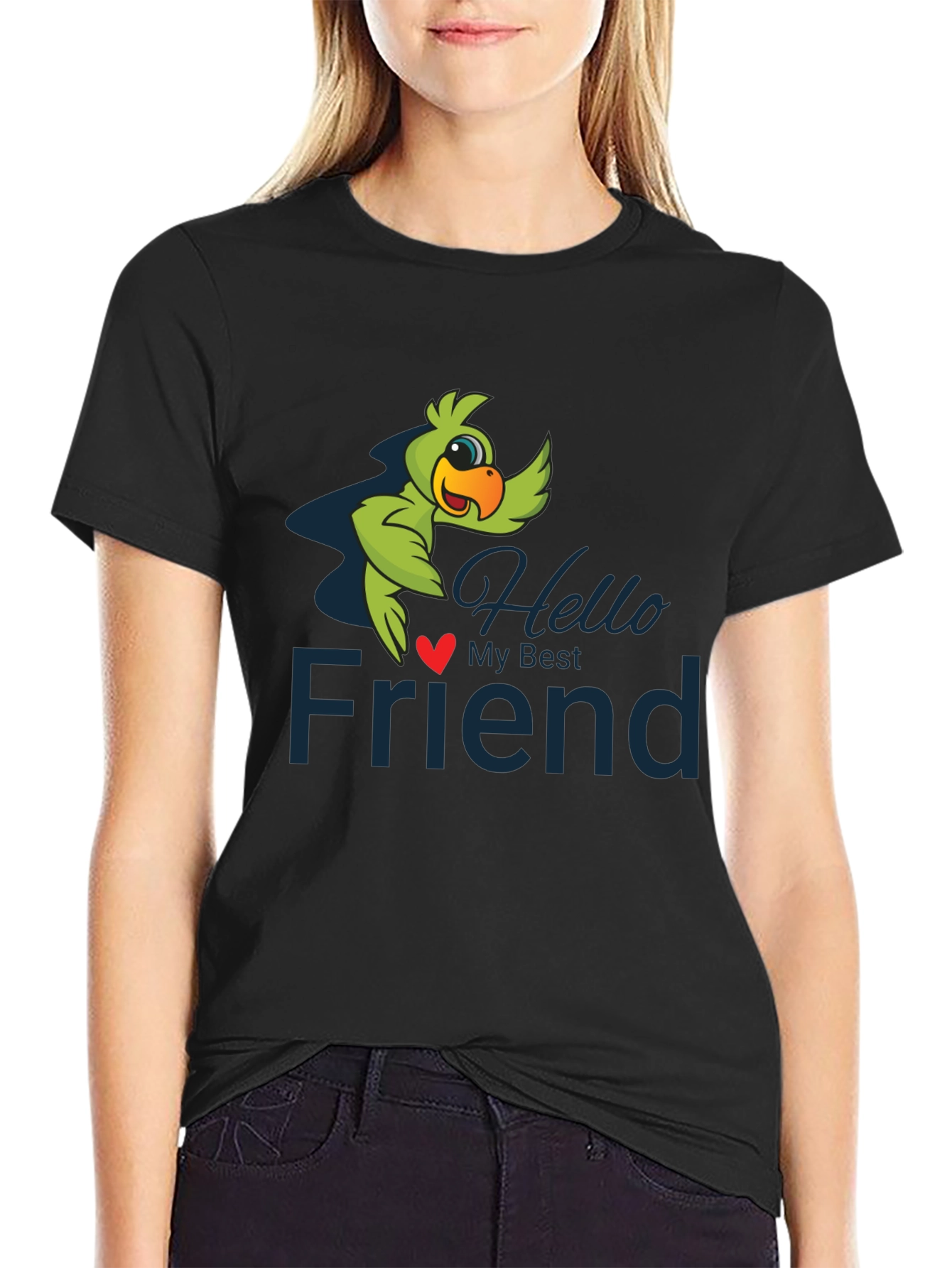 Hello My Best Friend T-Shirt Parrot Graphic Tee