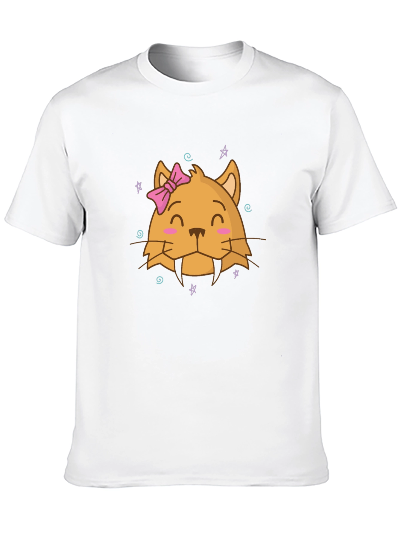 Cute Cartoon Cat T-Shirt - Black