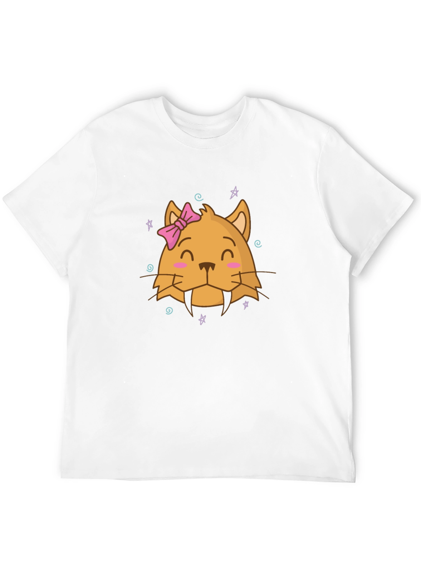 Cute Cartoon Cat T-Shirt - Black