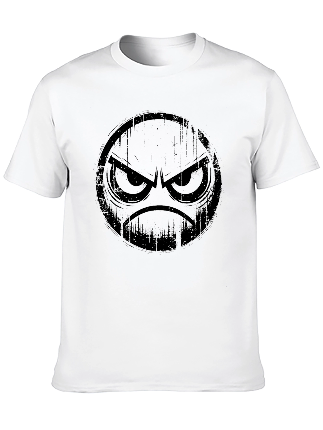 Grumpy Face Graphic Black T-Shirt
