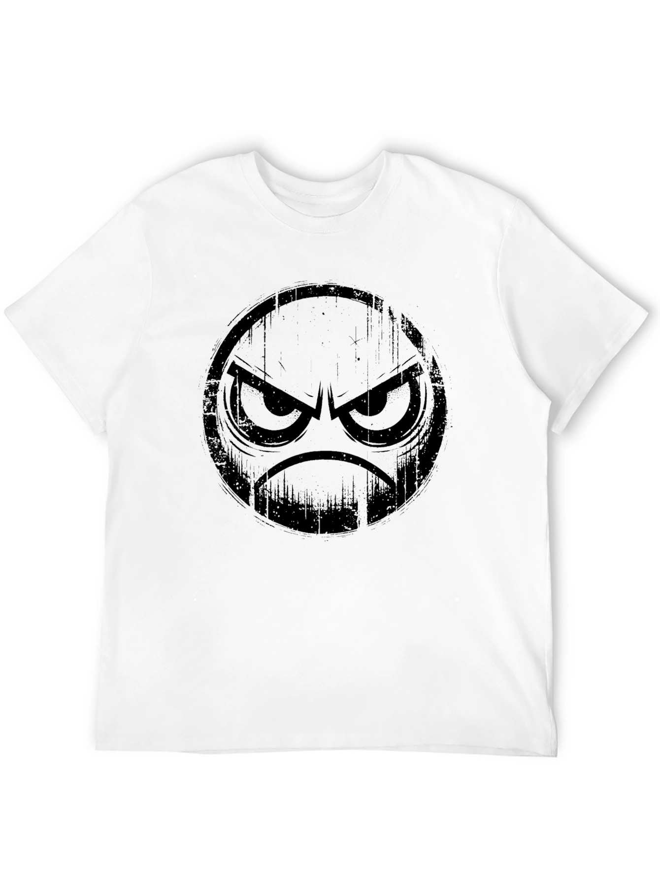 Grumpy Face Graphic Black T-Shirt
