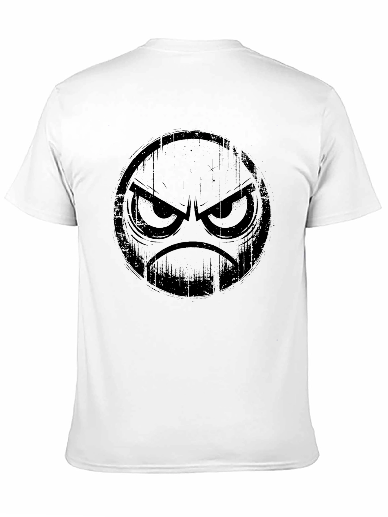 Grumpy Face Graphic Black T-Shirt