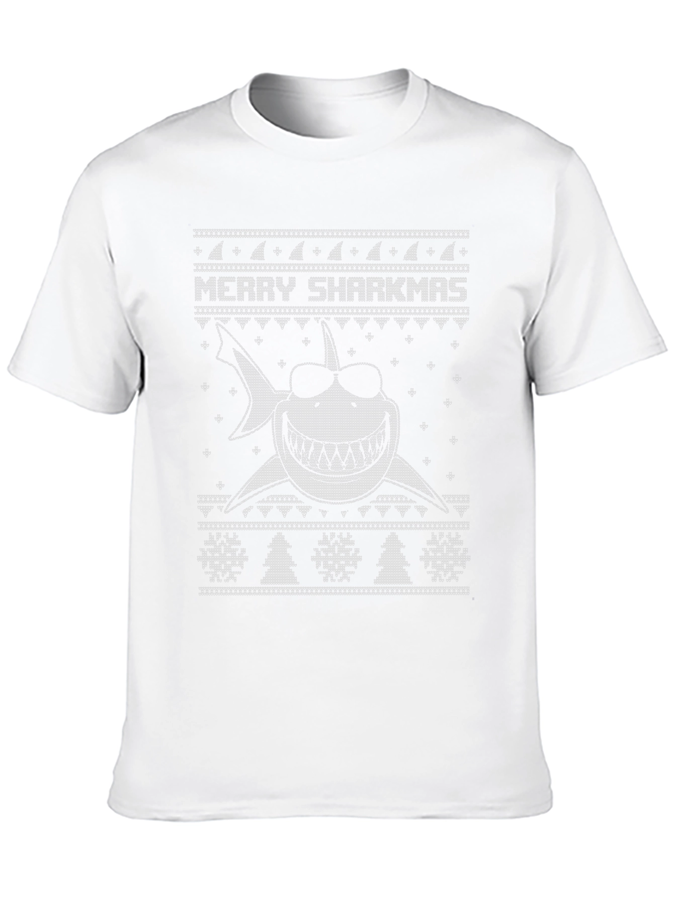 Merry Sharkmas Ugly Christmas Sweater Style T-Shirt