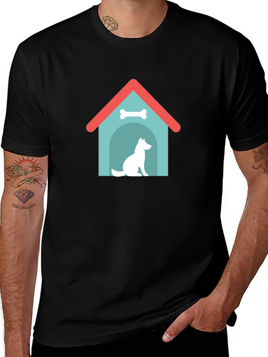 Dog House Graphic Tee - Black Cotton Shirt