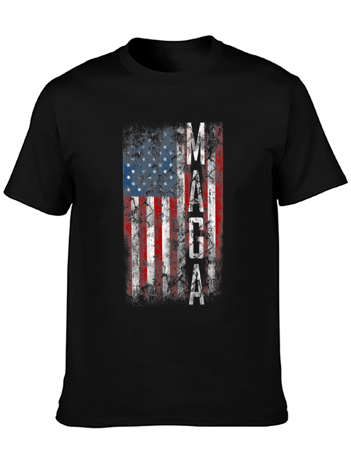 Distressed American Flag MAGA Graphic T-Shirt