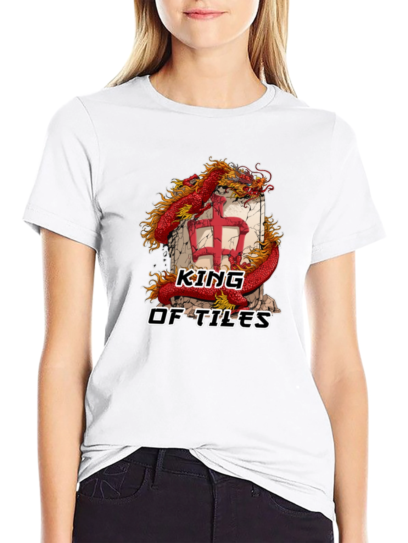 King of Tiles Dragon Graphic Tee - Black