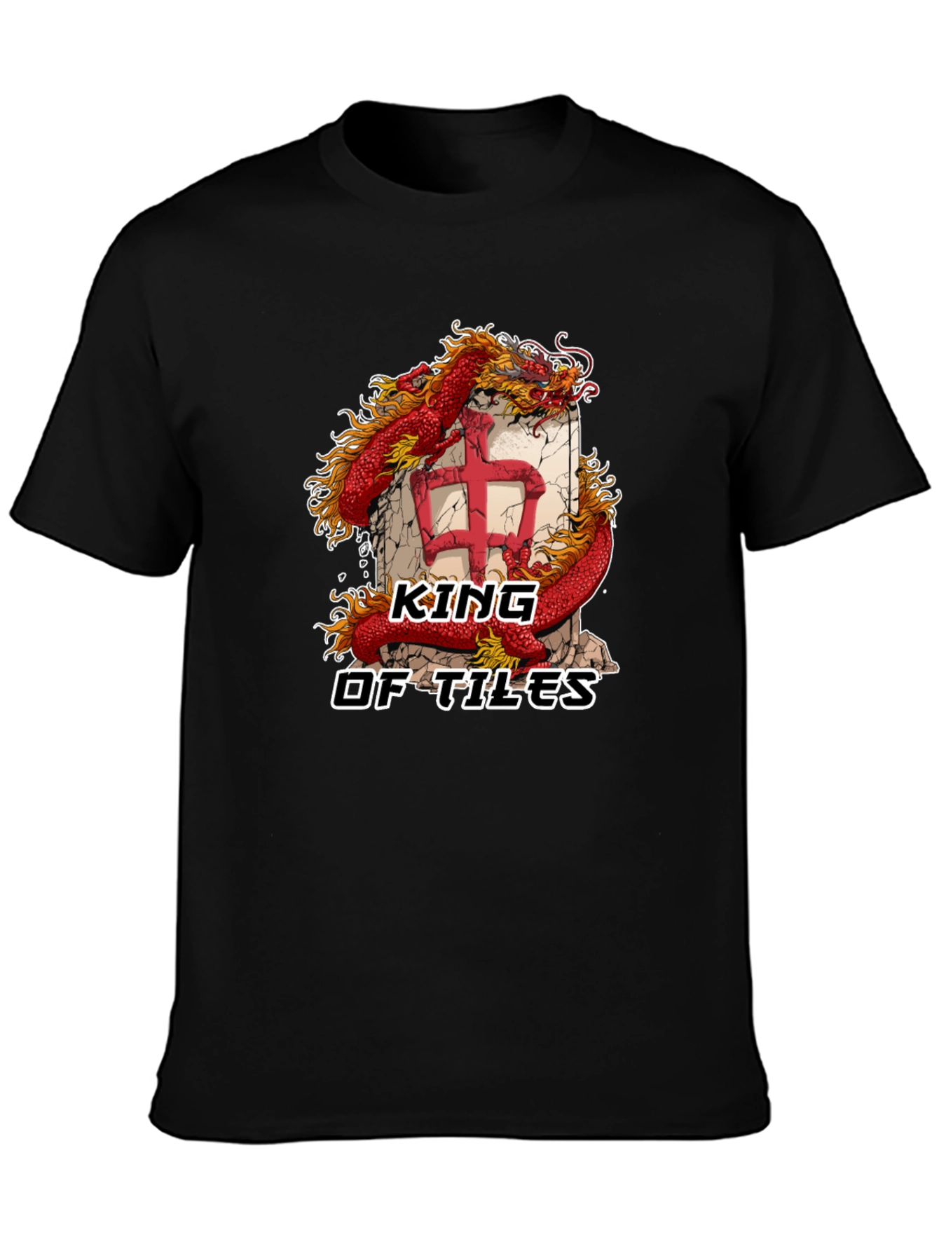 King of Tiles Dragon Graphic Tee - Black