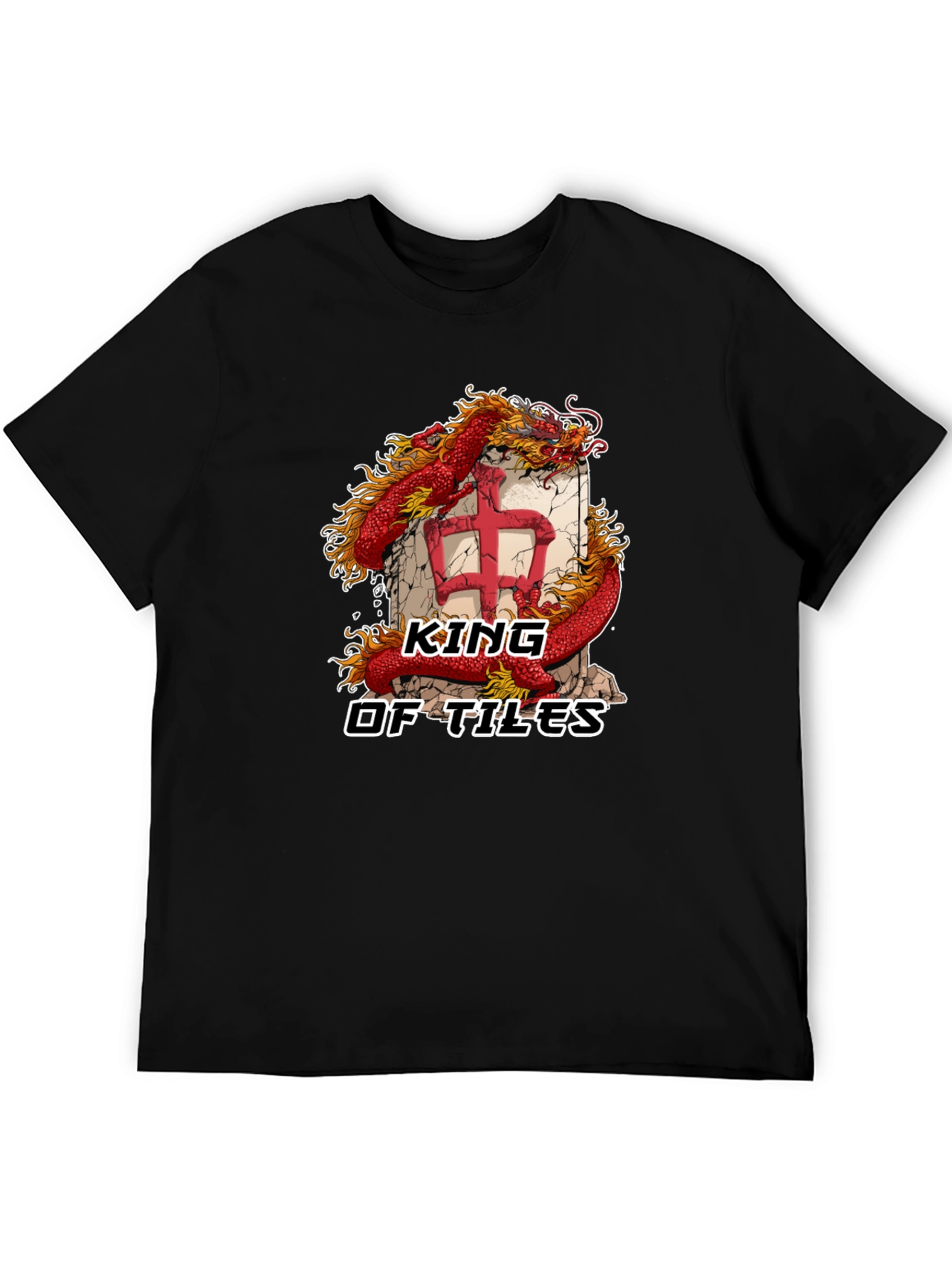 King of Tiles Dragon Graphic Tee - Black