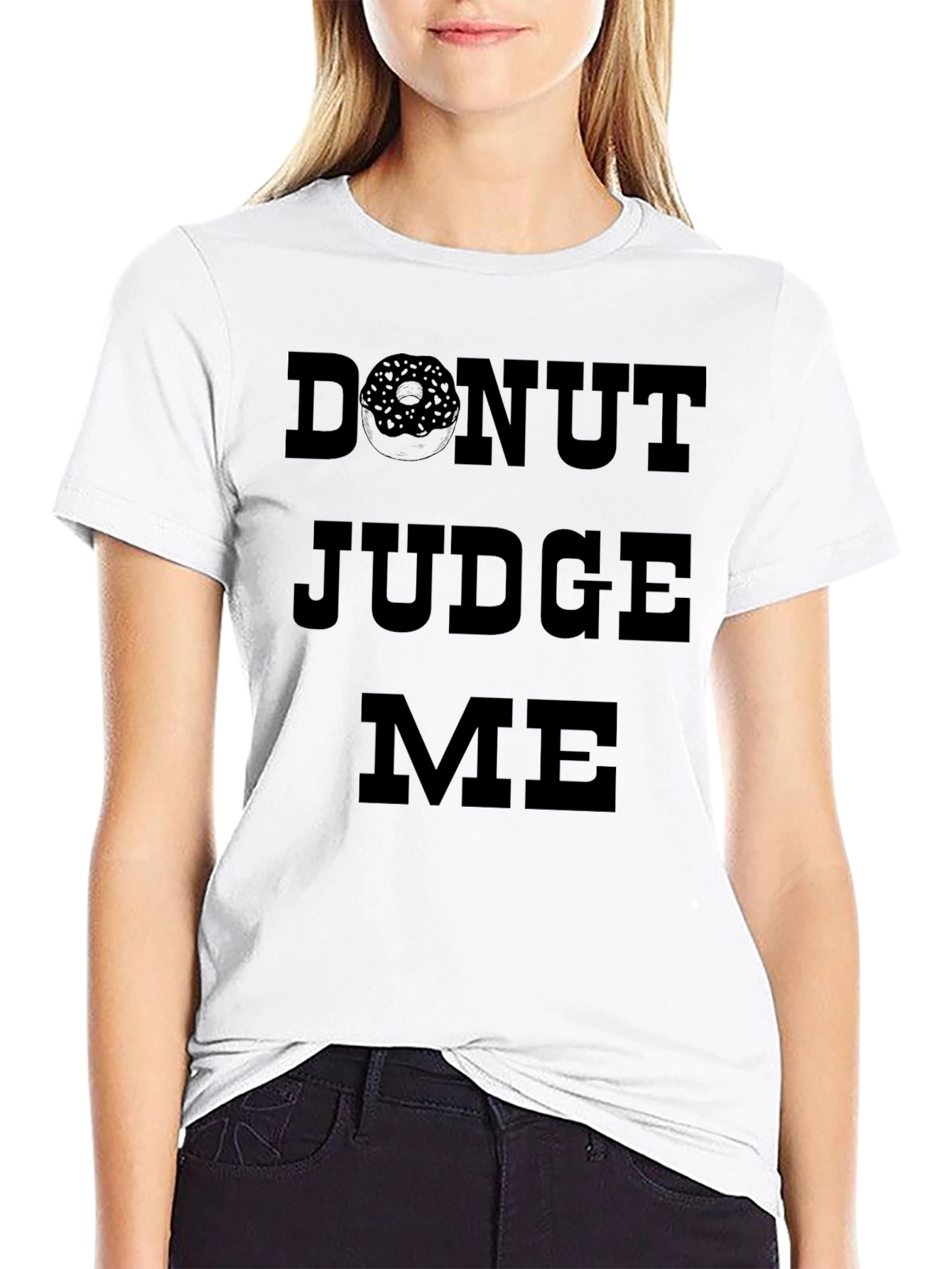 Donut Judge Me Black Graphic T-Shirt